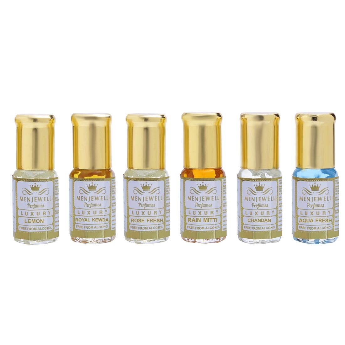 Menjewell Attar Gift Set - 6 Floral Fragrance Perfume Oils (18ml, 6x3ml) | Unisex Scent for Summer | Perfect Gift for Him & Her | Office, Date Night & Special Occasions