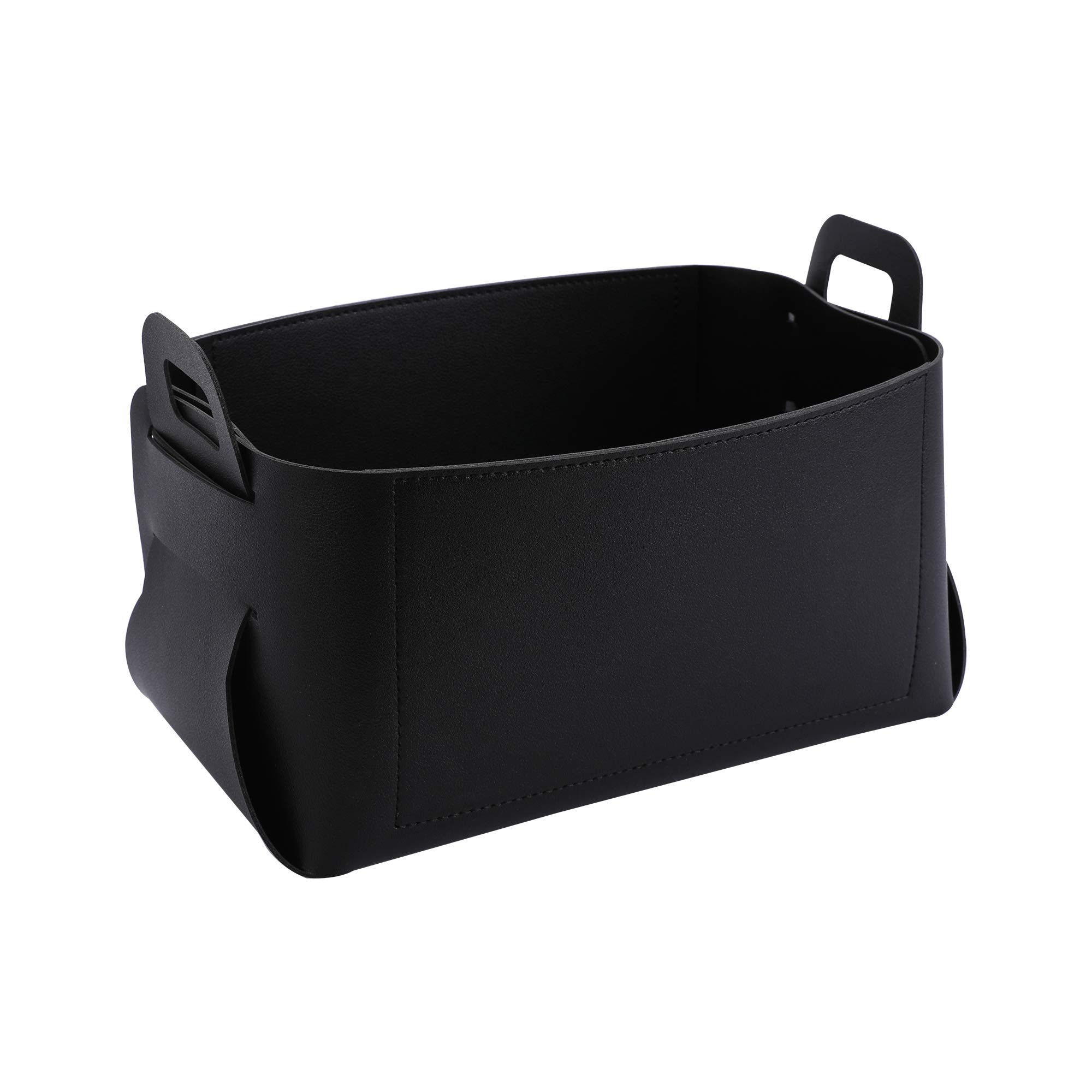 KINIVA Premium Leather Valet Tray Organizer - Jewelry & Accessories Catchall Box for Men & Women - Dresser Top Desk Organizer (Black) | Perfect for Home Office, Bedroom Vanity & Gift Giving