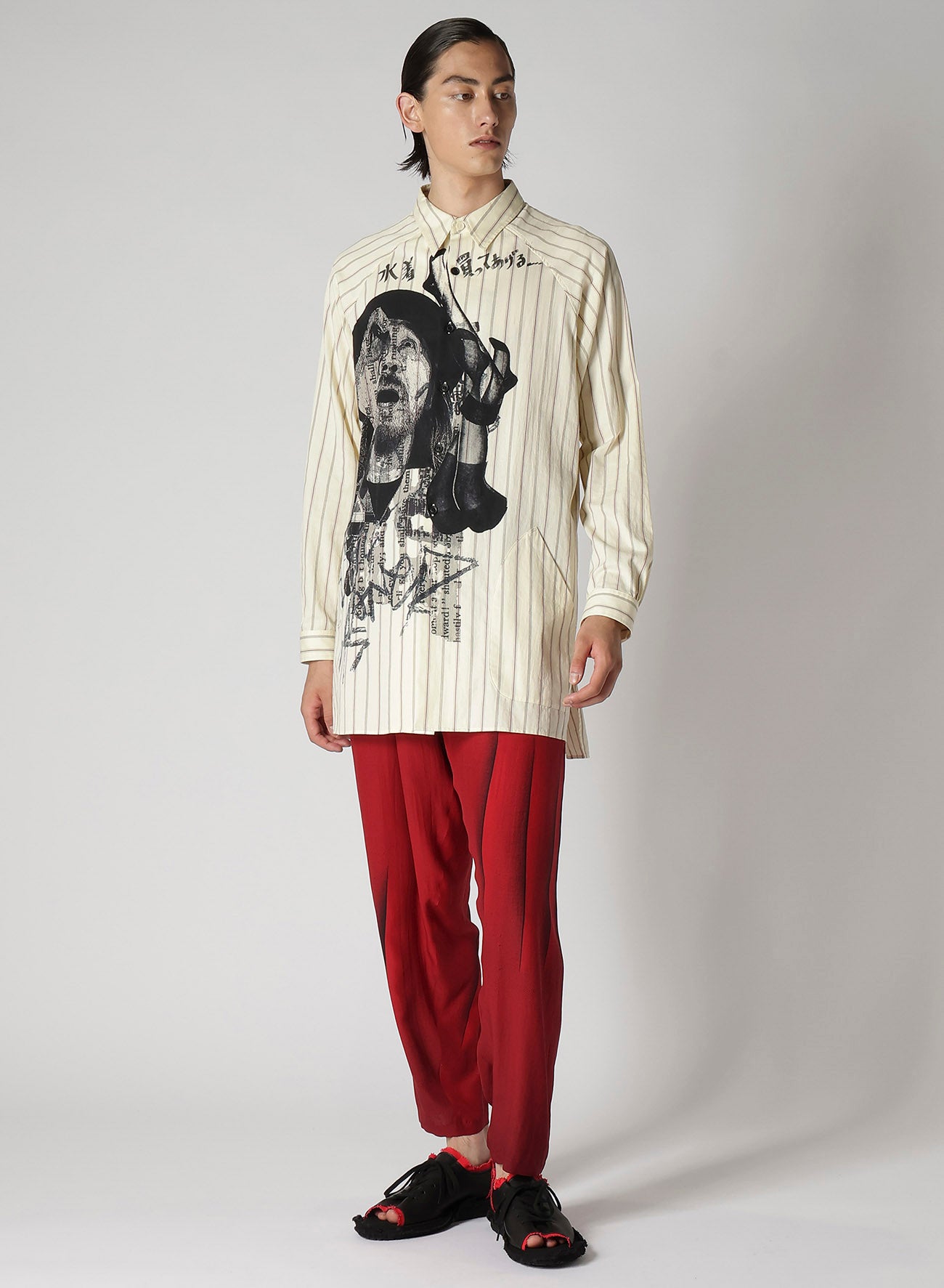 DADA YOHJI Print Shirt for Men - Stylish Japanese Streetwear Fashion Top for Casual & Party Wear