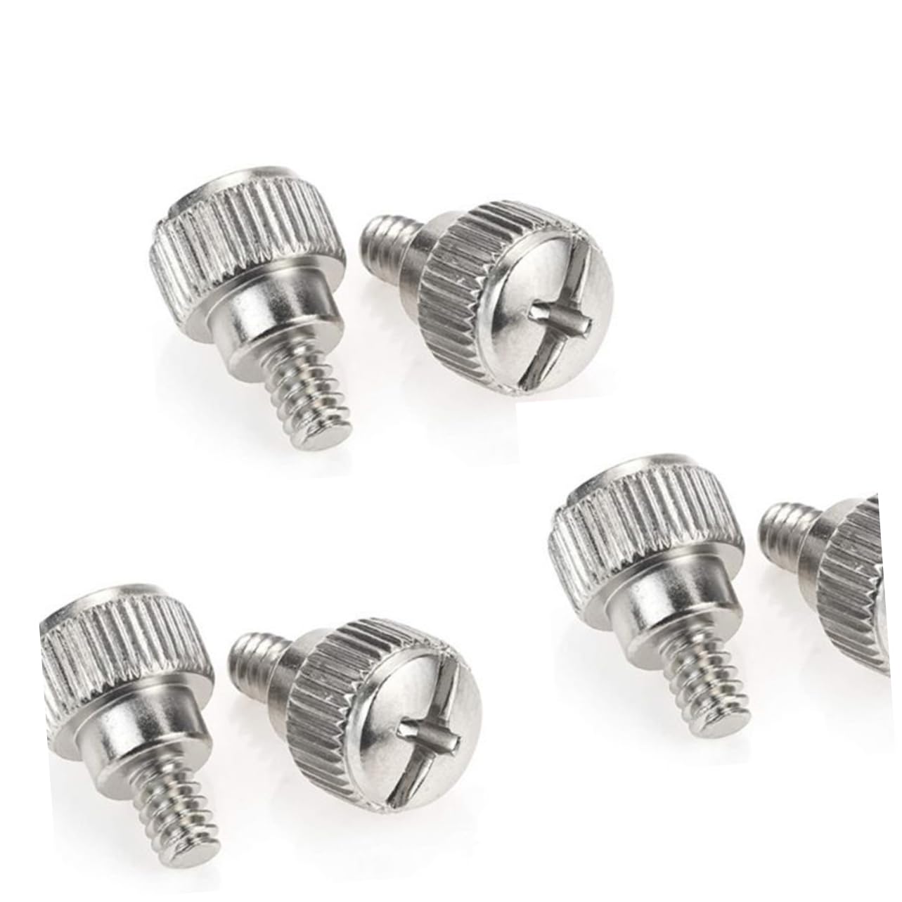 Homoyoyo 100pcs Computer Case Screws Kit - Knurled Thumbscrews for PC Case, Motherboard & Hard Drive Installation - Silver Finish - Perfect for PC Building, Repair & Maintenance