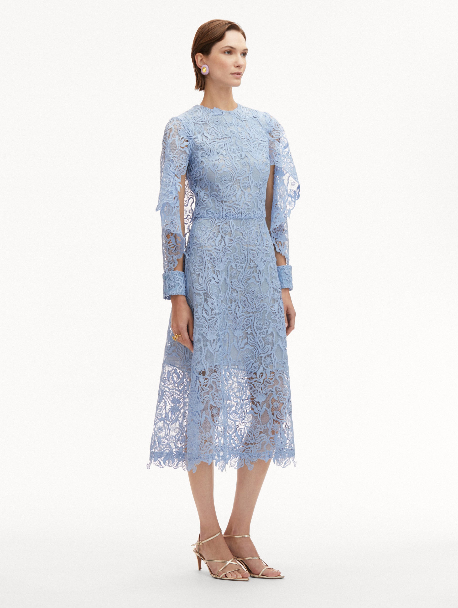 Elegant Bellflower Guipure Lace Dress for Women - Perfect for Weddings, Parties & Special Occasions
