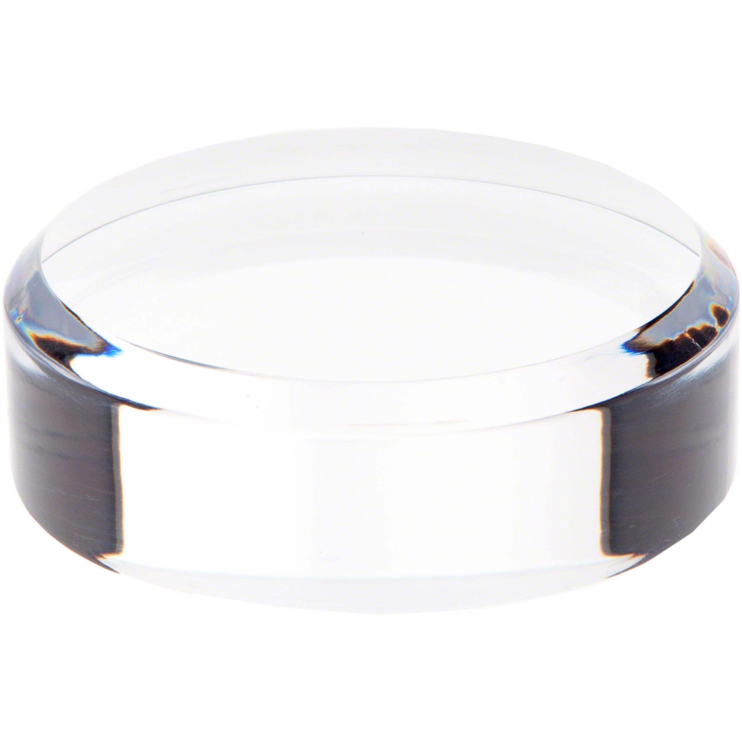 Clear Acrylic Beveled Round Display Base Stand - 3 Inch Diameter, 1 Inch Height - Pack of 12 for Jewelry, Miniatures & Collectibles Display - Perfect for Retail Showcase, Craft Projects and Home Decor