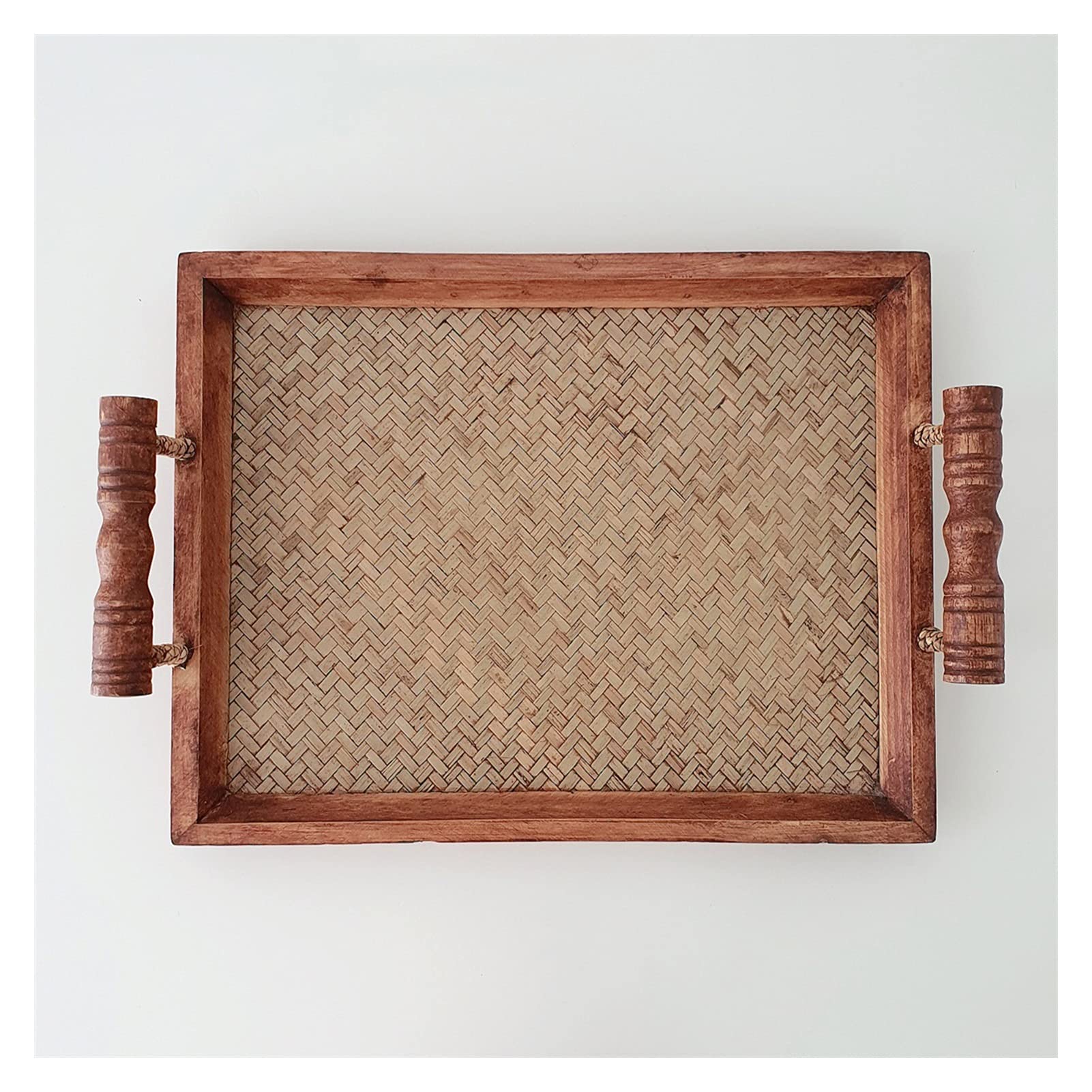 Wooden Decorative Serving Tray - Portable Snack & Cake Tray for Home, Restaurant, and Tea Service - Small Size - Perfect for Breakfast in Bed, Afternoon Tea, and Party Appetizers