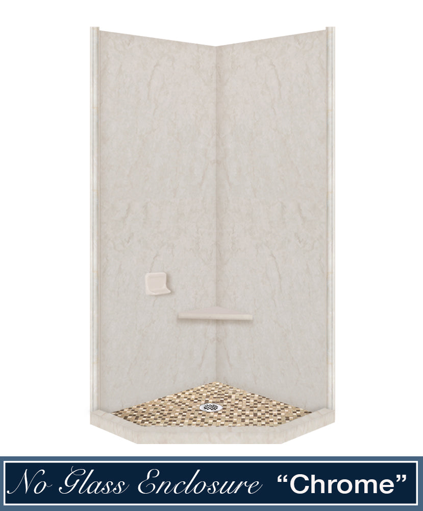 Rafe Marble Roma Mosaic Neo Shower Enclosure Kit - Waterproof Bathroom Upgrade for Modern Homes & Luxury Hotels