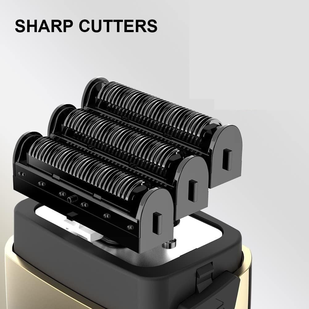 Rechargeable Men's Electric Shaver - 3-Blade Wet/Dry Beard Trimmer & Bald Head Shaving Machine with Powerful Motor | Perfect for Travel, Home & Gym Use