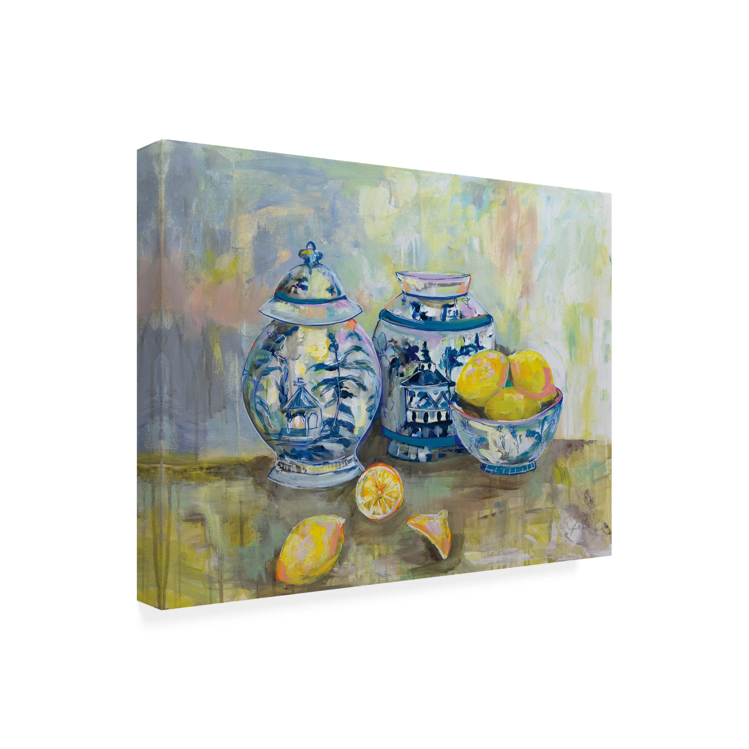 Trademark Fine Art 'Lemon Life' Canvas Wall Art by Jeanette Vertentes - 35x47 Inches, Vibrant Kitchen Decor, Perfect for Dining Room & Living Room Wall Decor