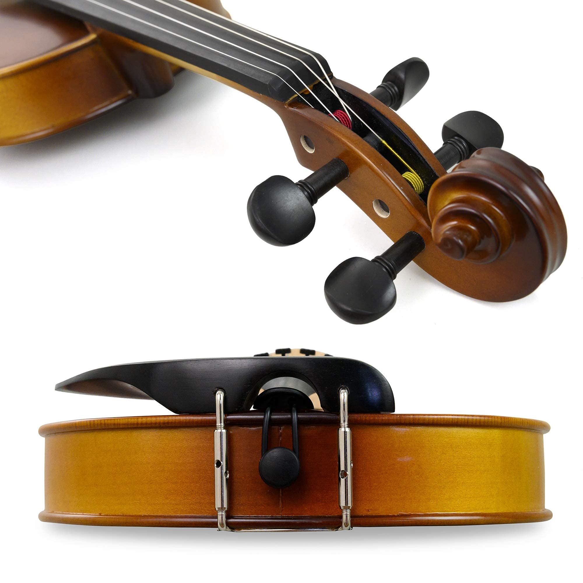 Bunnel Premier 4/4 Full Size Violin Outfit with Carrying Case & Accessories - Solid Maple Wood & Ebony Fittings by Kennedy Violins - Perfect for Beginners, Students & Professional Musicians