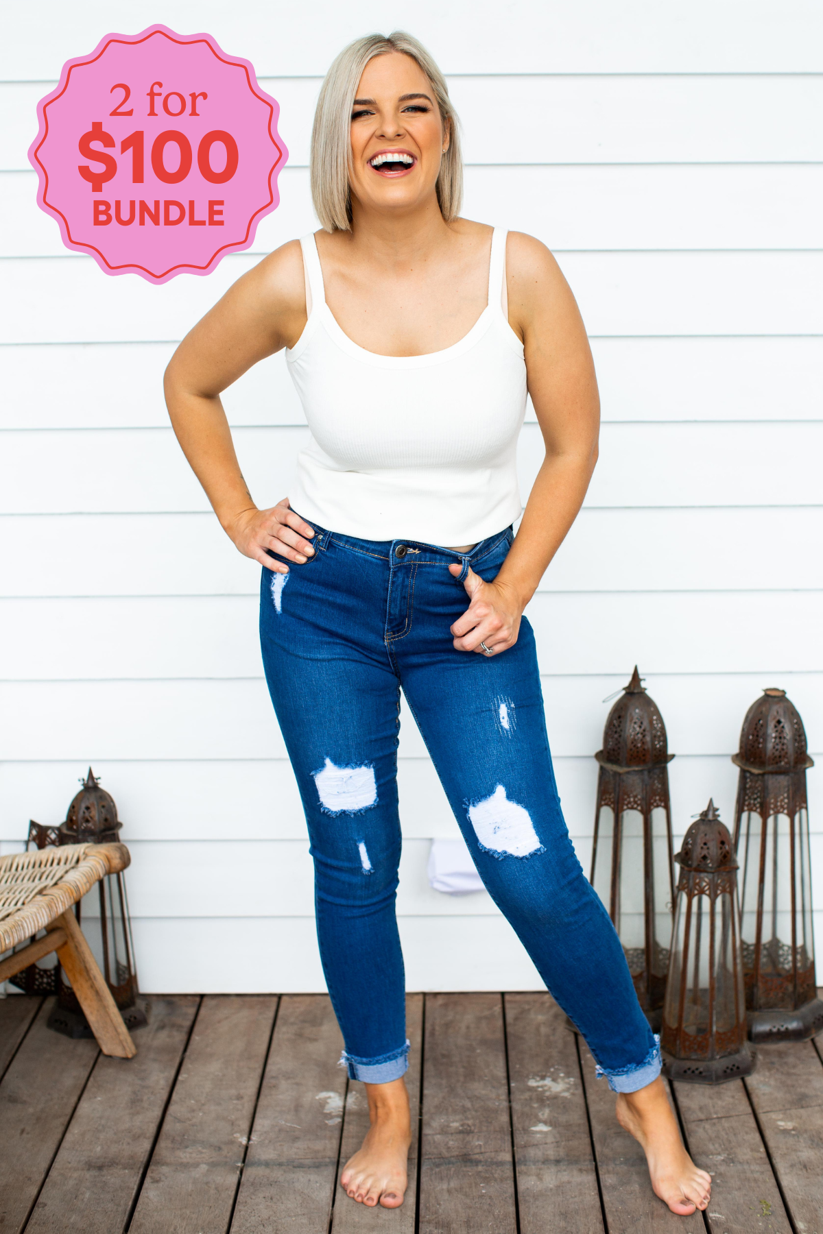 Dark Blue Peta Jeans for Women - High Waist Stretch Denim Pants - Perfect for Casual Wear, Office & Date Night