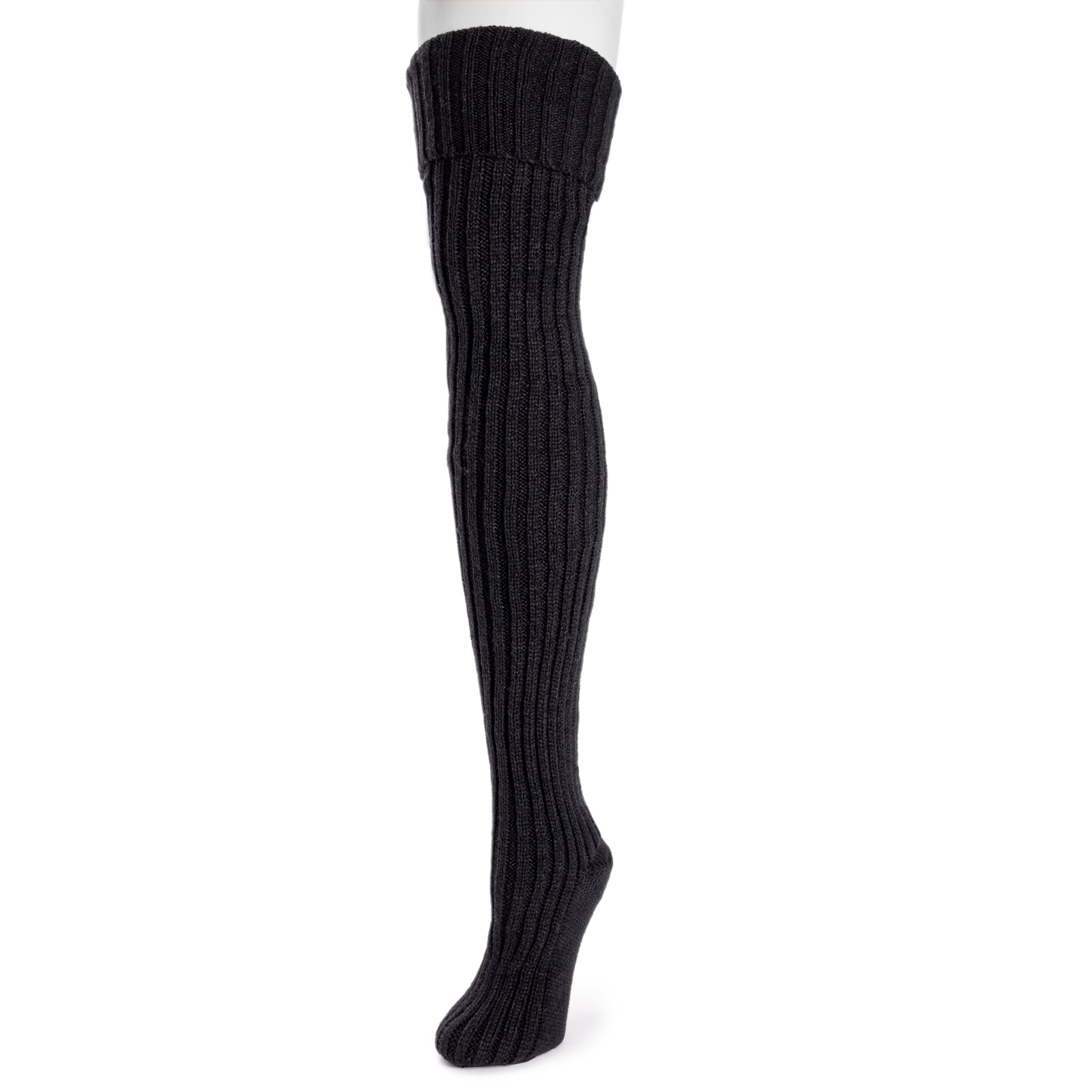 MUK LUKS Women's Chunky Ribbed Over The Knee Socks - Warm Winter Knit Socks for Women, Cozy Fall & Winter Fashion Accessories, Perfect for Boots, Outfits and Cold Weather