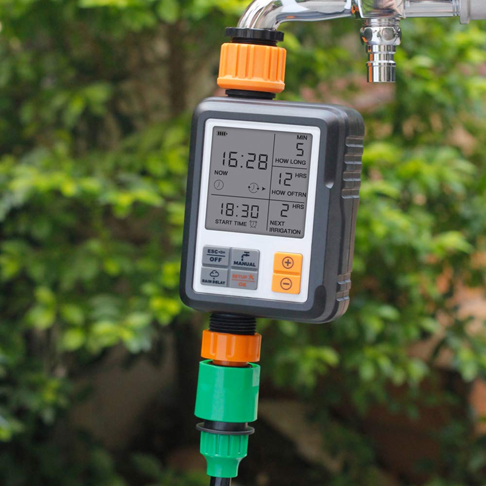 Smart Garden Sprinkler Timer - Large LCD Screen, Automatic Watering System with Multi-Function Controller for Outdoor Plants | Perfect for Lawns, Flower Beds & Vegetable Gardens