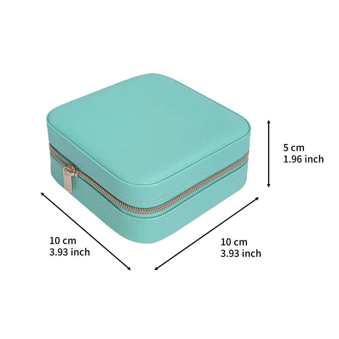 Portable Jewelry Travel Case with Mirror - Small Jewelry Organizer Box for Rings, Earrings, Necklaces | Compact Storage for Travel, Home & Gifts (Blue)