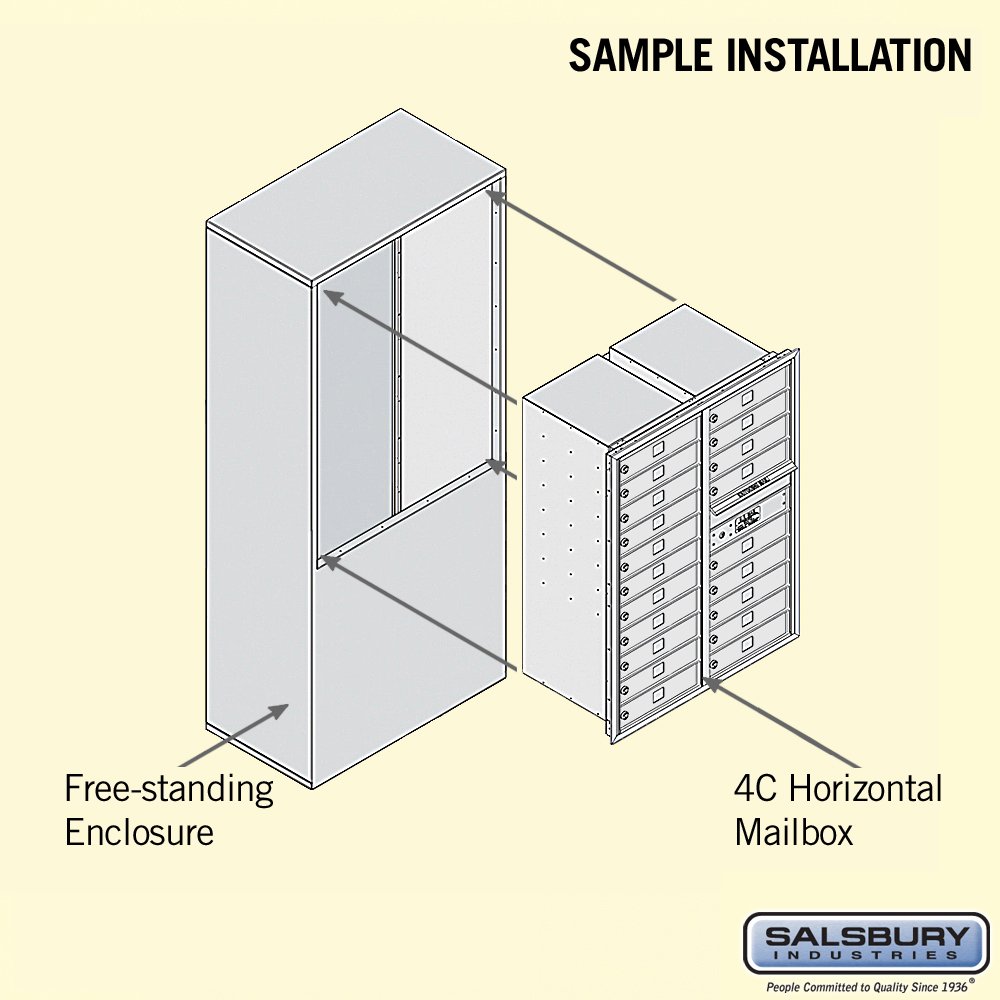 Salsbury Industries 3911D-20AFU Free Standing Horizontal 4C Mailbox - Durable Aluminum Mailbox for Residential & Commercial Use - Perfect for Home, Office, Apartment & Business Mail Delivery