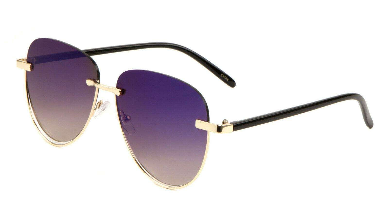 Elite Elegant Rimless Retro Classic Aviator Sunglasses for Men & Women - UV Protection Polarized Vintage Pilot Shades for Driving, Travel & Outdoor Activities