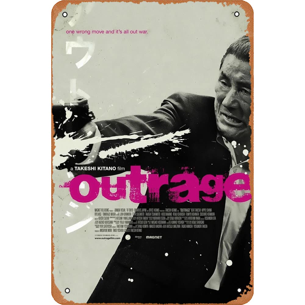 Vintage Outrage Movie Poster 8x12 Inch Metal Tin Sign - Retro Wall Art Decor for Home, Bar, Theater & Man Cave - Classic Movies & TV Series Collectible