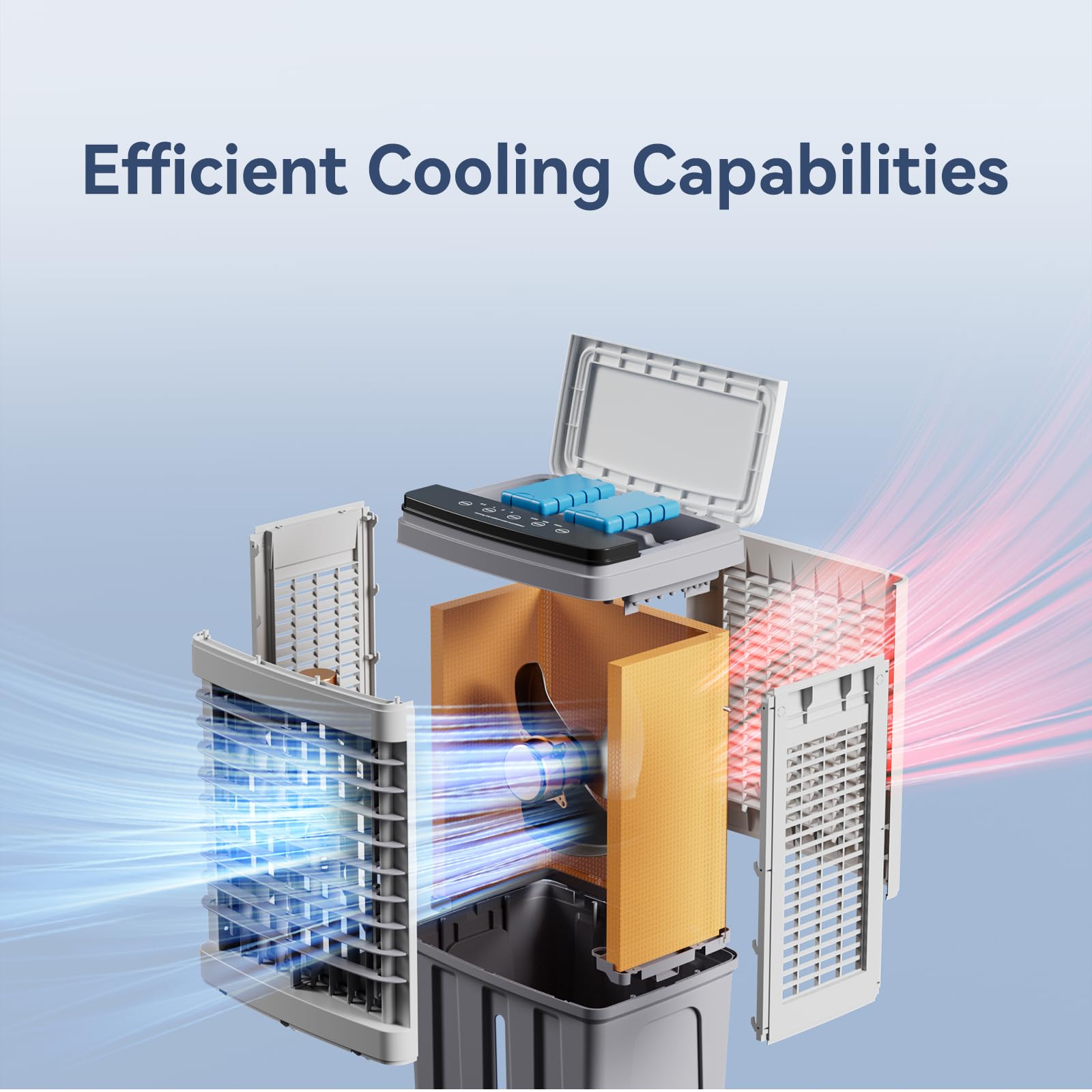 3-IN-1 Portable Evaporative Air Cooler with 2353 CFM - 9.2 Gallon Water Tank Swamp Cooler - Remote & Touch Control - 90°+120° Oscillation - Indoor Outdoor Air Cooling Fan for Home, Office, Patio, and Camping