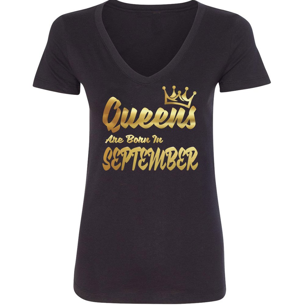 Queens are Born in January-December | Women's Gold Crown Slim Fit T-Shirt | Zodiac Capricorn Graphic Tee | Casual Outfit Top for Everyday Wear & Special Occasions