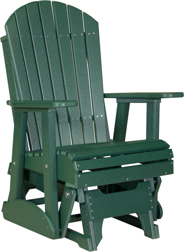 LuxCraft 2-Foot Adirondack Glider Chair - Outdoor Patio Rocking Chair for Garden, Deck, Porch & Backyard Relaxation