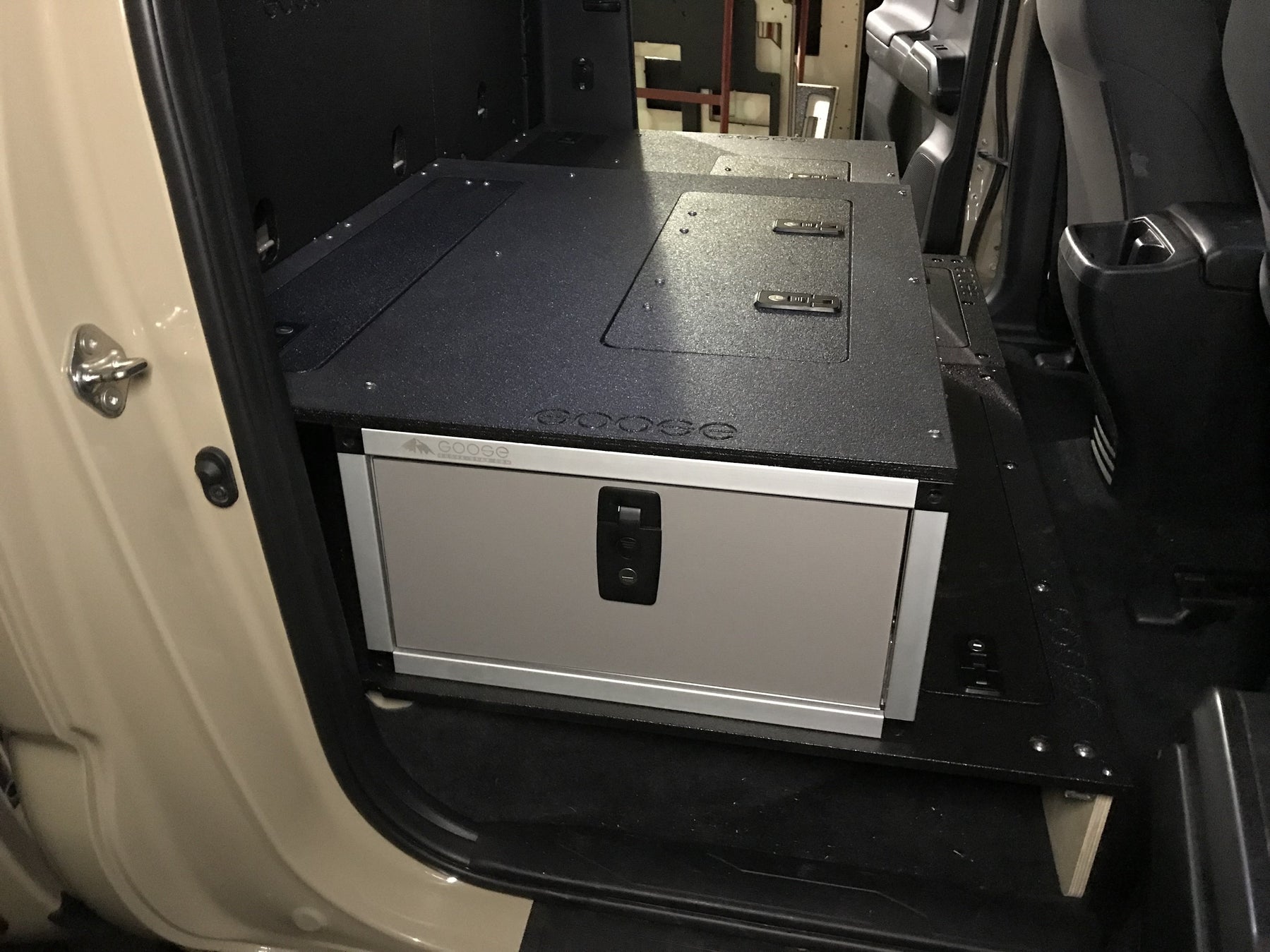 2005-2023 Toyota Tacoma Double Cab 2nd Row Single Drawer Storage Module (60% Passenger Side) - Perfect for Truck Organization & Road Trips
