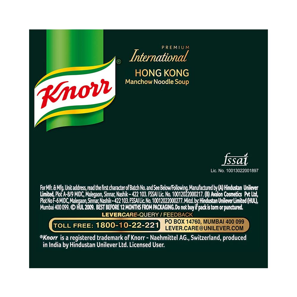 Knorr Hong Kong Manchow Soup with Real Vegetables - 44g/46g (Weight May Vary) | Authentic Chinese Noodle Soup Mix | Quick & Easy Meal Solution for Busy Weeknights, Office Lunches & Asian Food Lovers