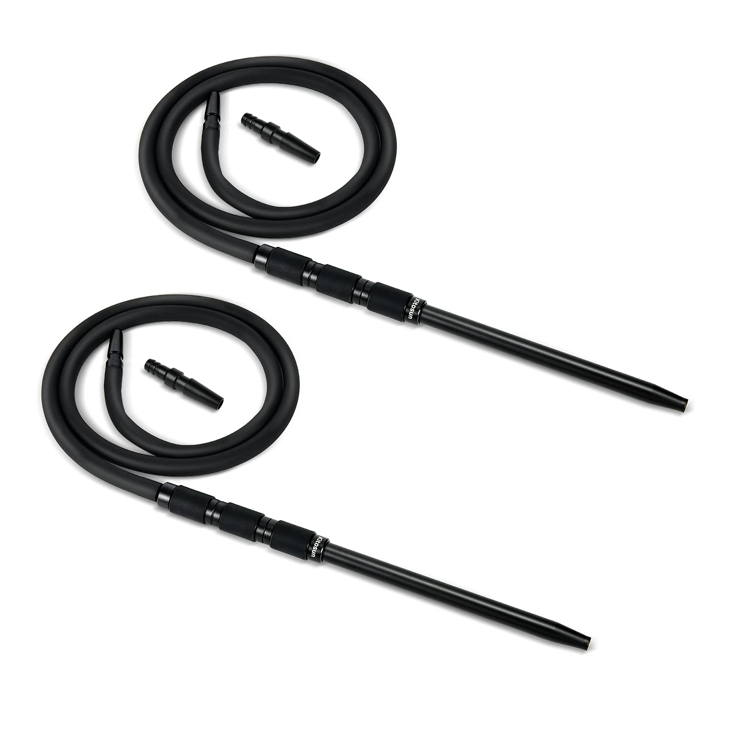 Kitosun Hookah Hose - Auto-Seal Silicone Hose with Aluminum Handle (2 Pack) for Smooth Smoking Experience