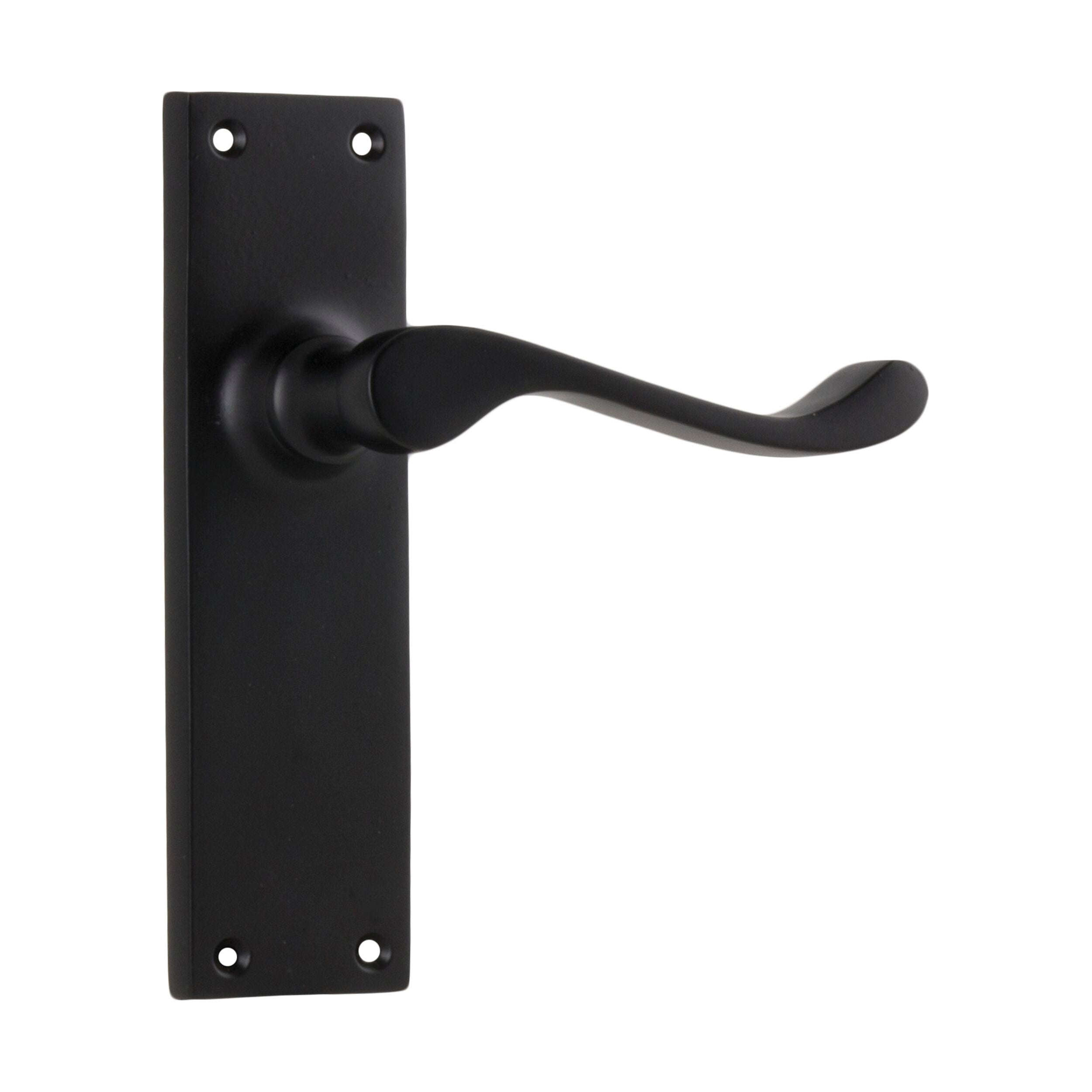 1930 Victorian Style Door Lever Latch Pair - Matte Black Finish (H152xW42xP59mm) - Perfect for Vintage Home Restoration & Antique Door Hardware Replacement
