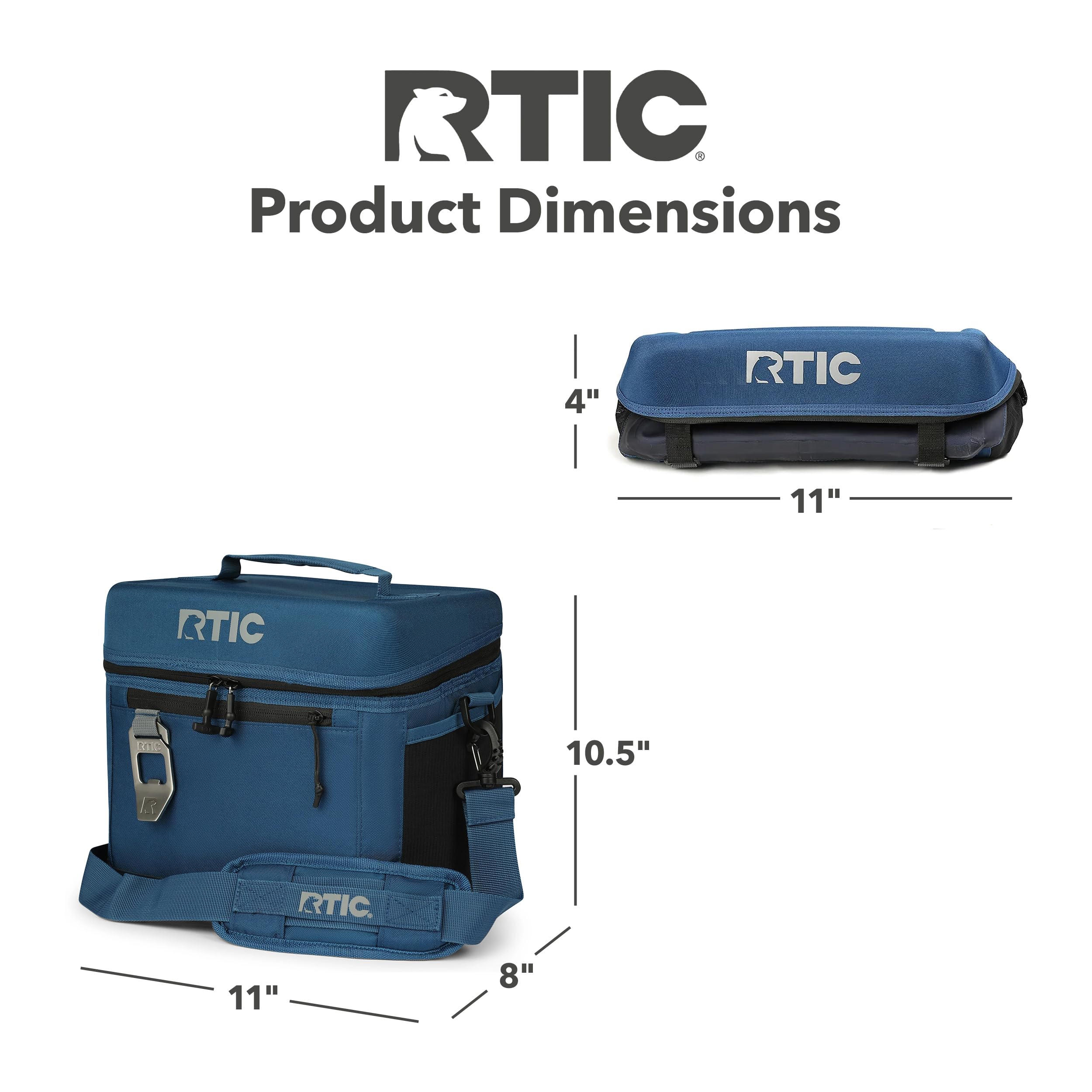 RTIC 15 Can Soft Sided Cooler - Insulated Portable Lunch Box for Beach, Camping, Travel & Picnic | Leakproof & Lightweight Cooler Bag for Drinks, Beverages & Food | Perfect for Outdoor Activities, Work Lunch & Family Outings (Men & Women)