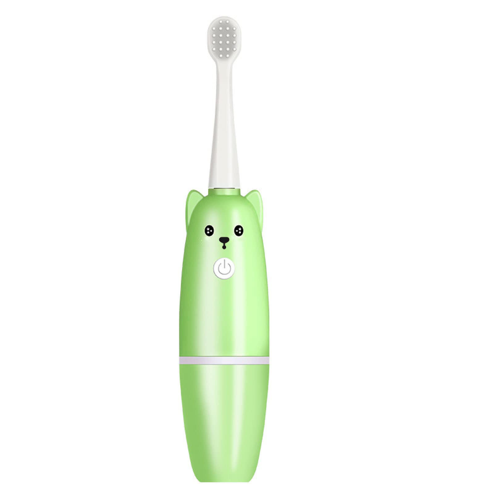 Kids Electric Toothbrush - U-Shaped Rechargeable Toothbrush with Soft Bristles & Sonic Vibration for Children, Automatic Cleaning, L2019 Green (1 Pack) - Perfect for Daily Oral Care & Travel Use