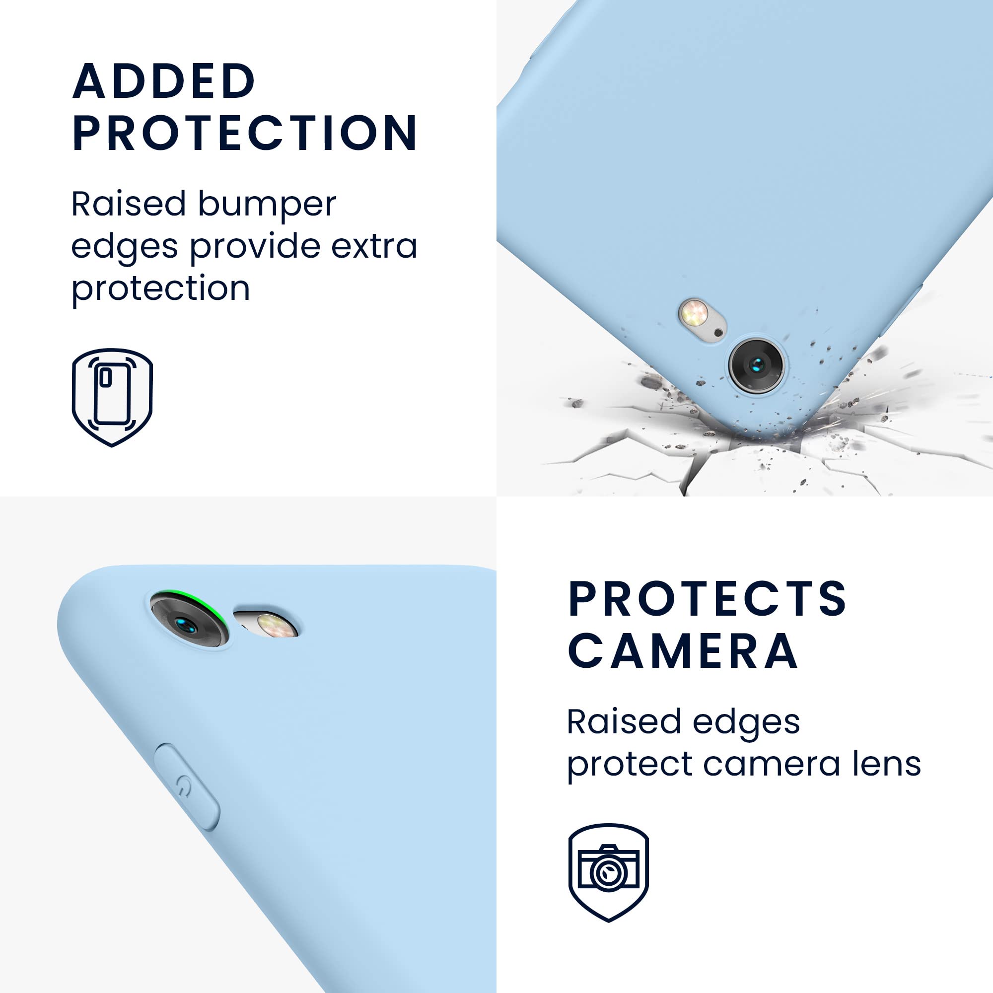 kwmobile Slim TPU Case for Apple iPhone SE (2022/2020) & iPhone 8/7 - Protective Soft Matte Cover in Light Blue | Perfect for Everyday Use & Drop Protection