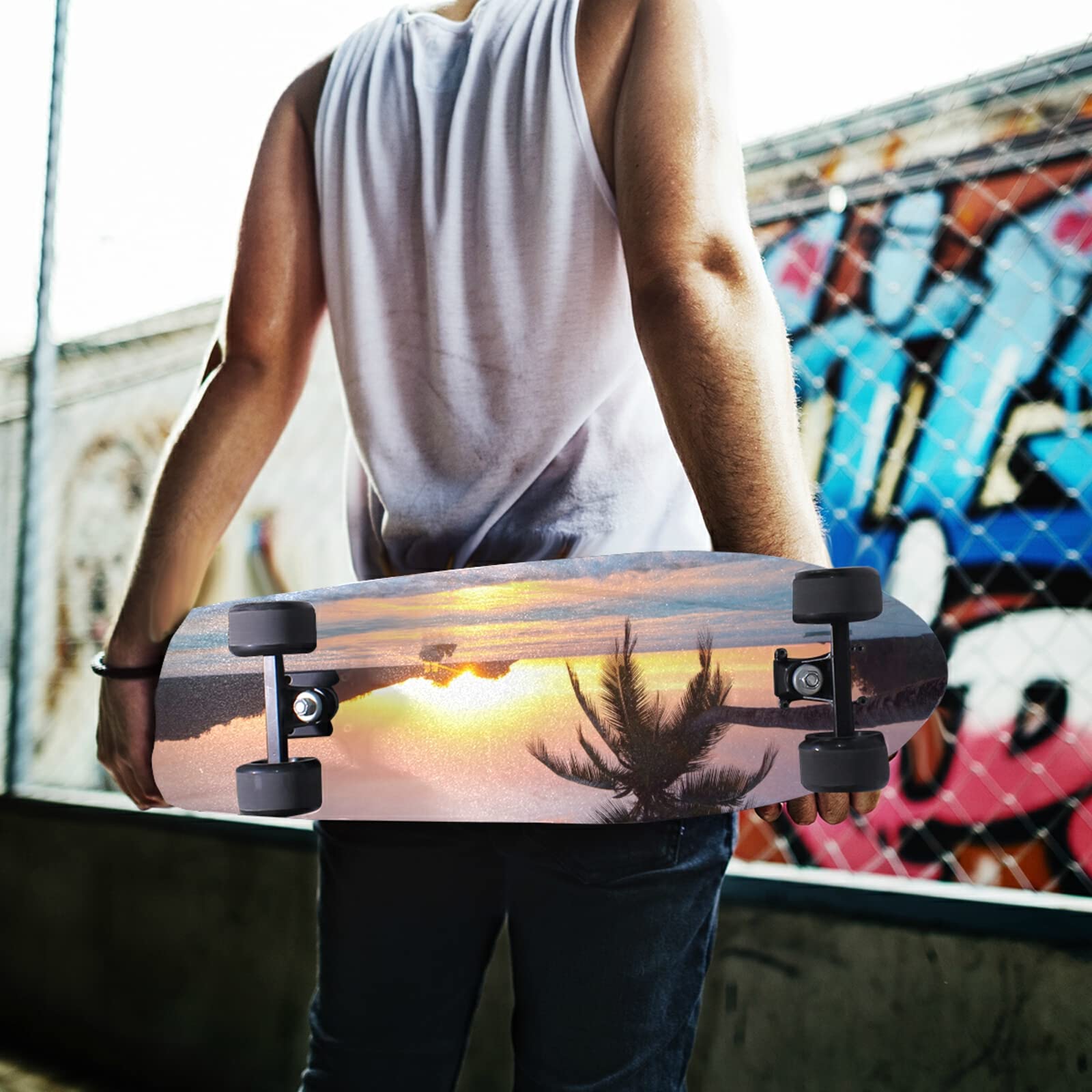 Poeticcity Waterproof Skateboard Grip Tape - Anti-Slip Longboard & Scooter Griptape Sheets | Tear-Resistant Sandpaper Sticker Roll for Easy Bubble-Free Application | Perfect for Skateboarding, Longboarding & Scooter Riding