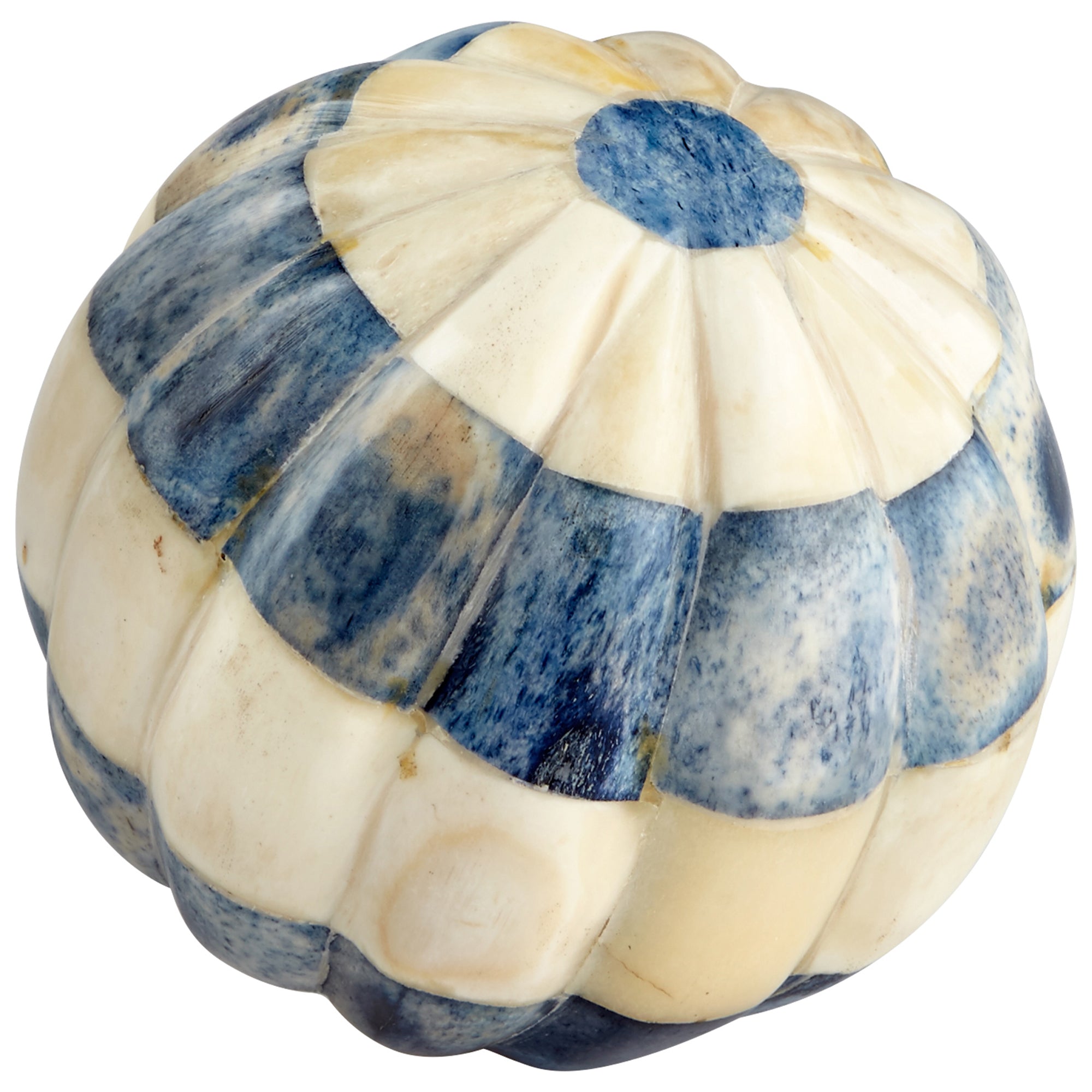 Cyan Design 08050 Iceburg Filler - Bone and Blue Decorative Bowl for Home Decor, Centerpiece, Tabletop Display | Perfect for Dining Room, Living Room, and Gift Giving