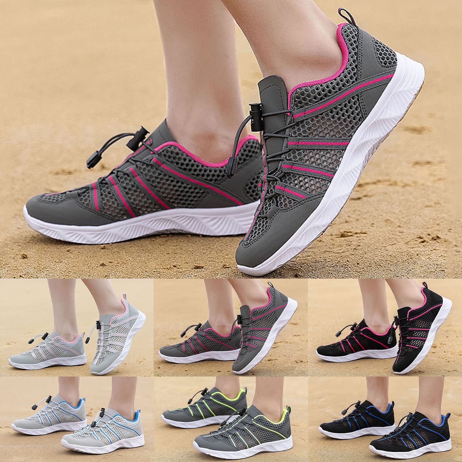 White Women's Platform Sneakers - Comfortable Athletic Running Shoes for Gym, Hiking & Casual Wear | Spring Training Shoes with Slip-On Design for Sports & Leisure Activities