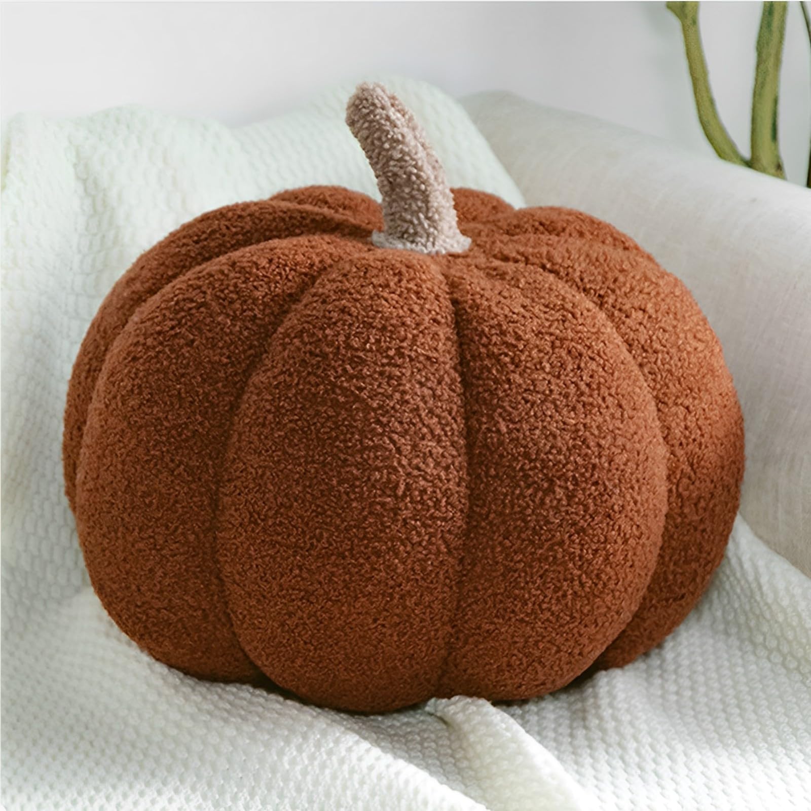 Halloween Pumpkin Pillow - Soft Fluffy Plush Throw Pillow, 3D Simulated Pumpkin Shaped Decorative Cushion for Fall Home Decor, Party Supplies & Seasonal Sofa Bed Accents | Perfect for Halloween Decorations, Thanksgiving Centerpieces & Cozy Living Room Vibes