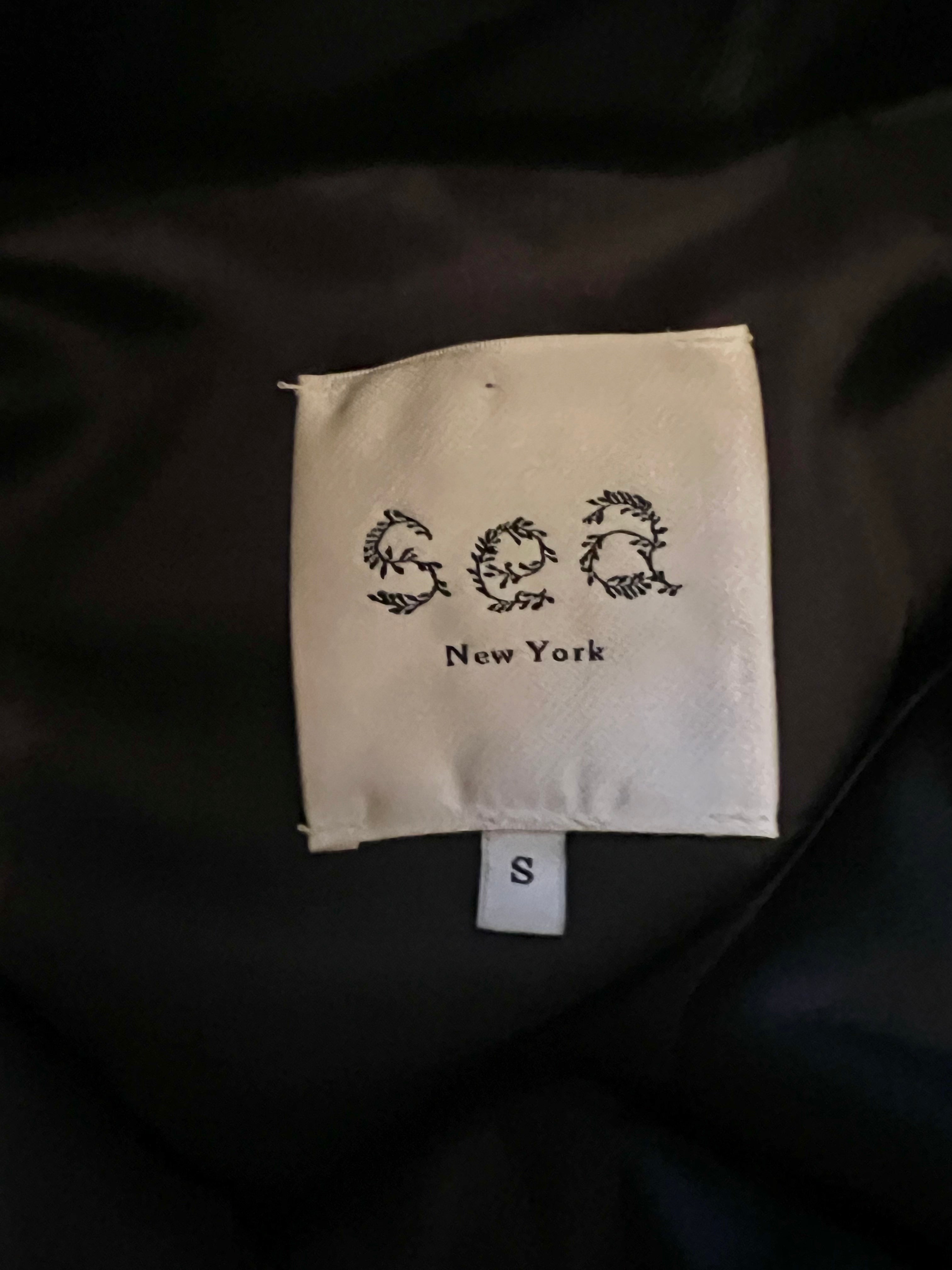 Sea NY Women's Size S Black Faux Leather Quilted Jacket - Stylish Vegan Leather Coat for Fall Fashion, Date Night & Casual Outings