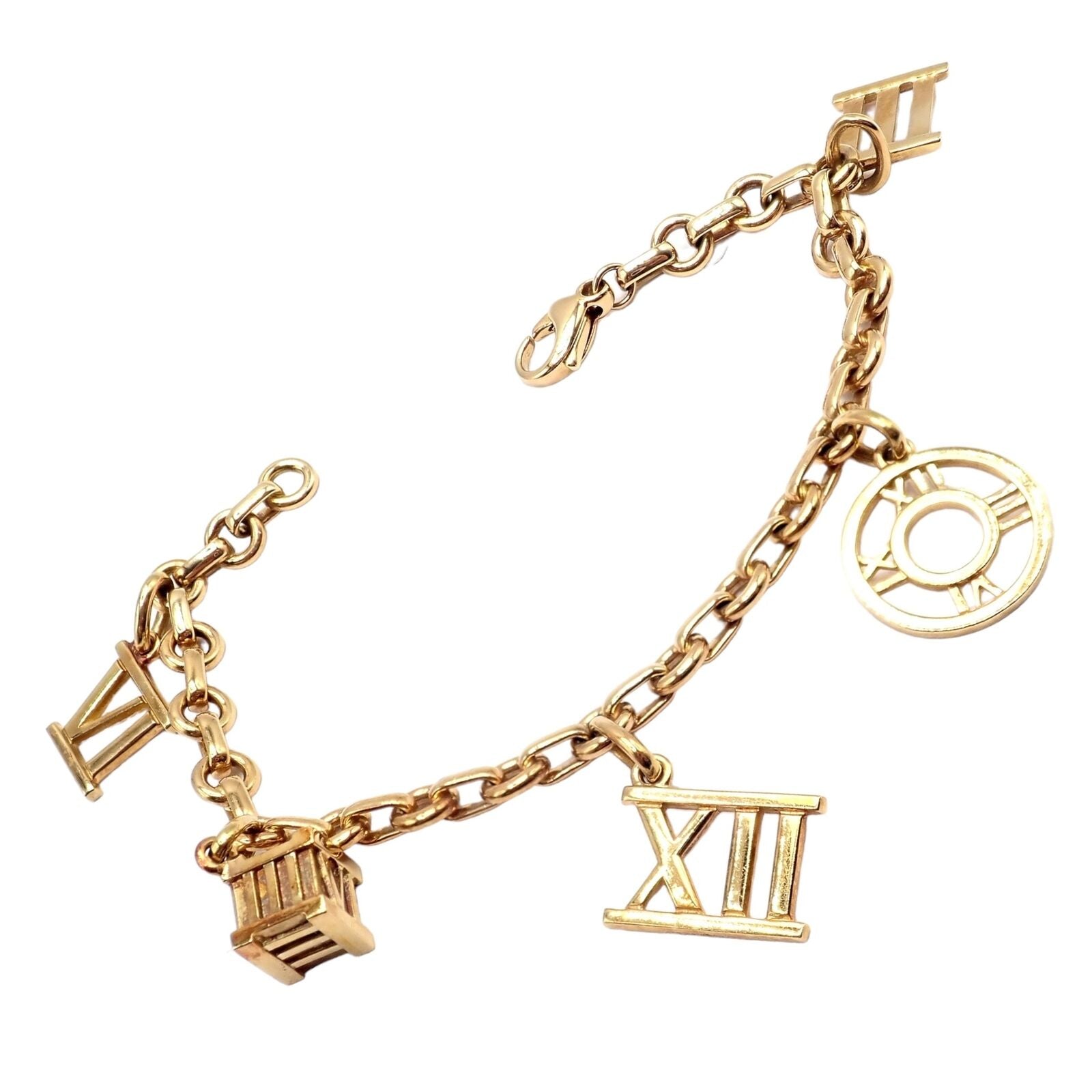 Vintage Tiffany & Co. 18k Yellow Gold Atlas Charm Bracelet 2003 - Elegant Jewelry for Women, Perfect Gift for Anniversary & Special Occasions