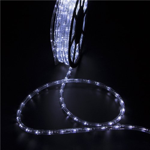 Leisurelife 50FT Waterproof LED Rope Lights - Outdoor String Lights with 540 LEDs, Cold White for Patio, Garden, and Backyard Decor
