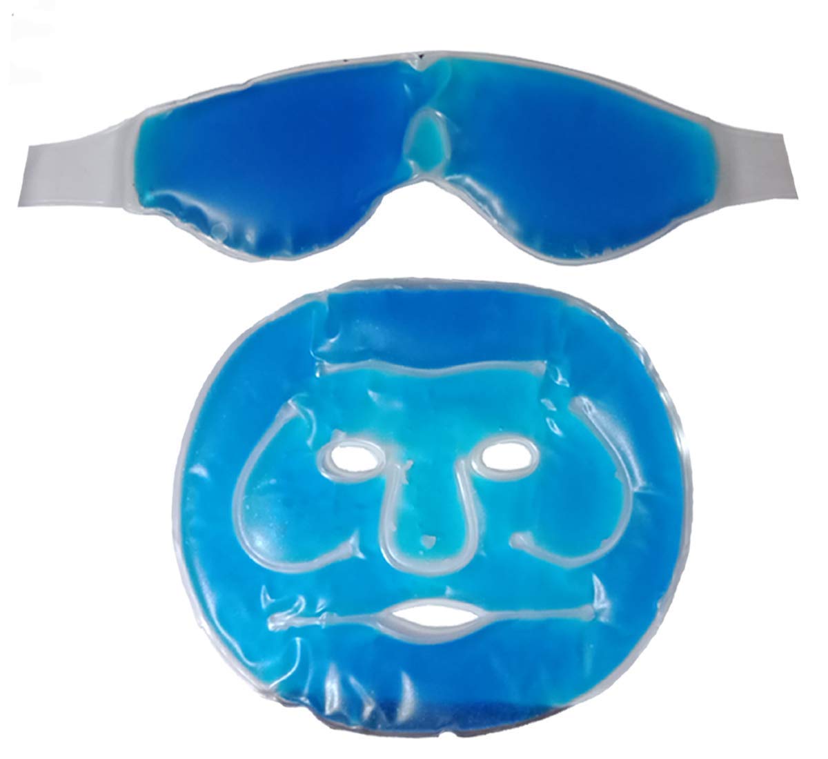 Rasikvar Aloe Vera Cooling Gel Face Mask & Eye Mask Set - Hot & Cold Therapy for Puffy Eyes, Dark Circles, Stress Relief - Suitable for All Skin Types (Men & Women) - Perfect for Spa Days, Travel & Post-Workout Skin Care