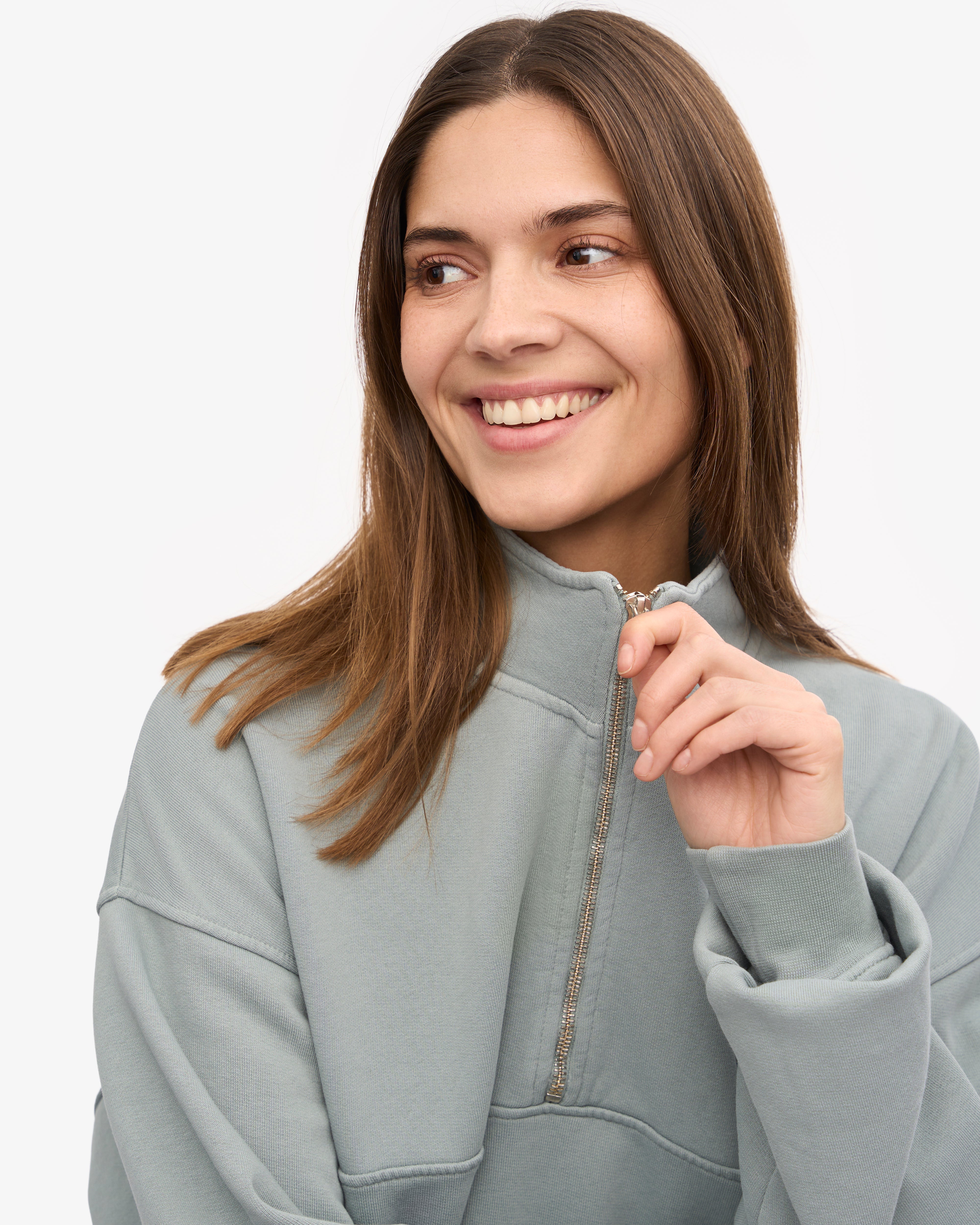 Organic Quarter Zip Sweatshirt for Men - Soft Steel Blue Pullover | Perfect for Casual Wear, Outdoor Activities & Layering