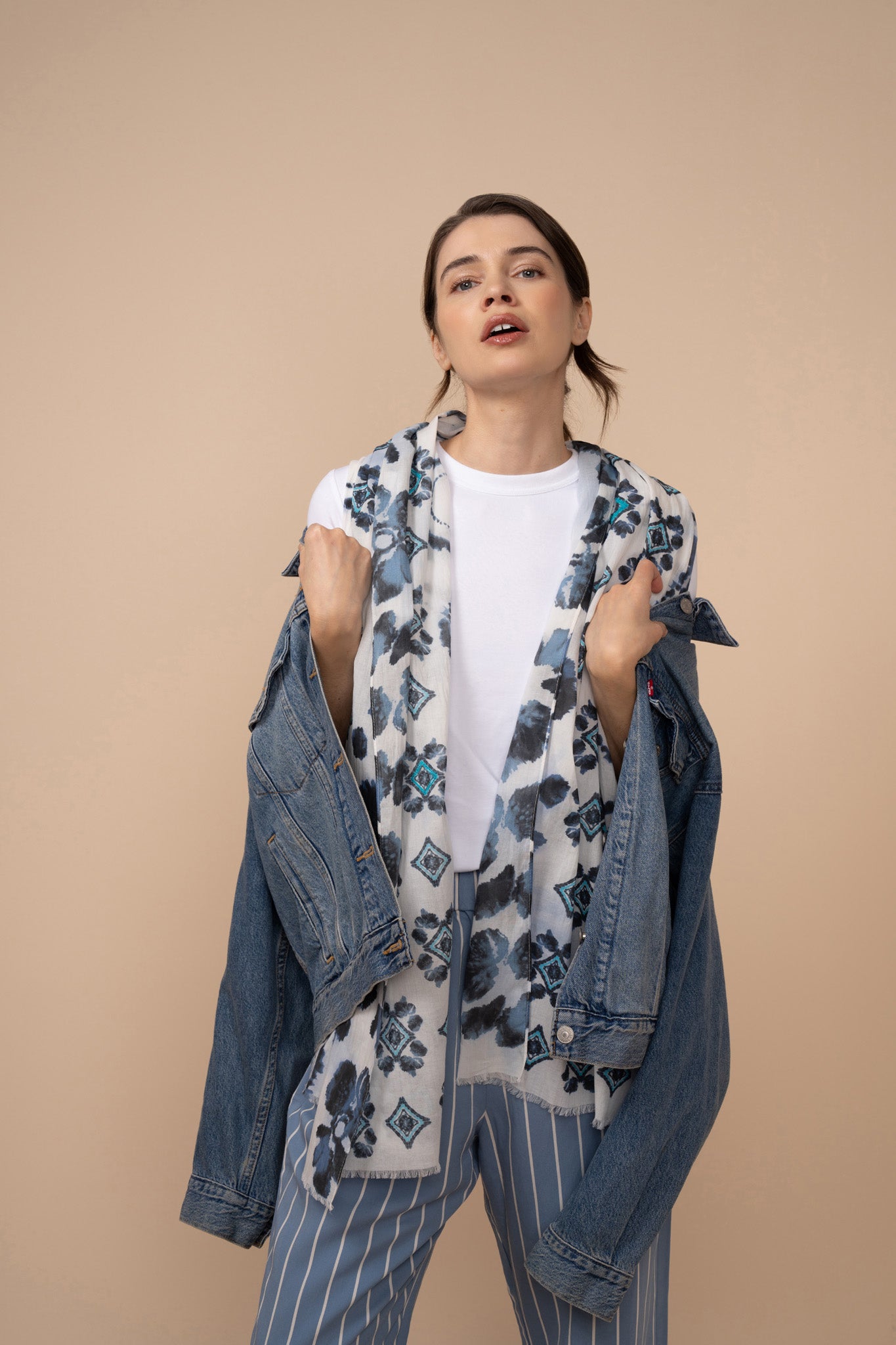 Stylish Batik Patch Wrap Scarf - Handmade Indonesian Batik Print Shawl for Women, Boho Fashion Accessory | Perfect for Beach Cover-Up, Festival Outfits & Layering