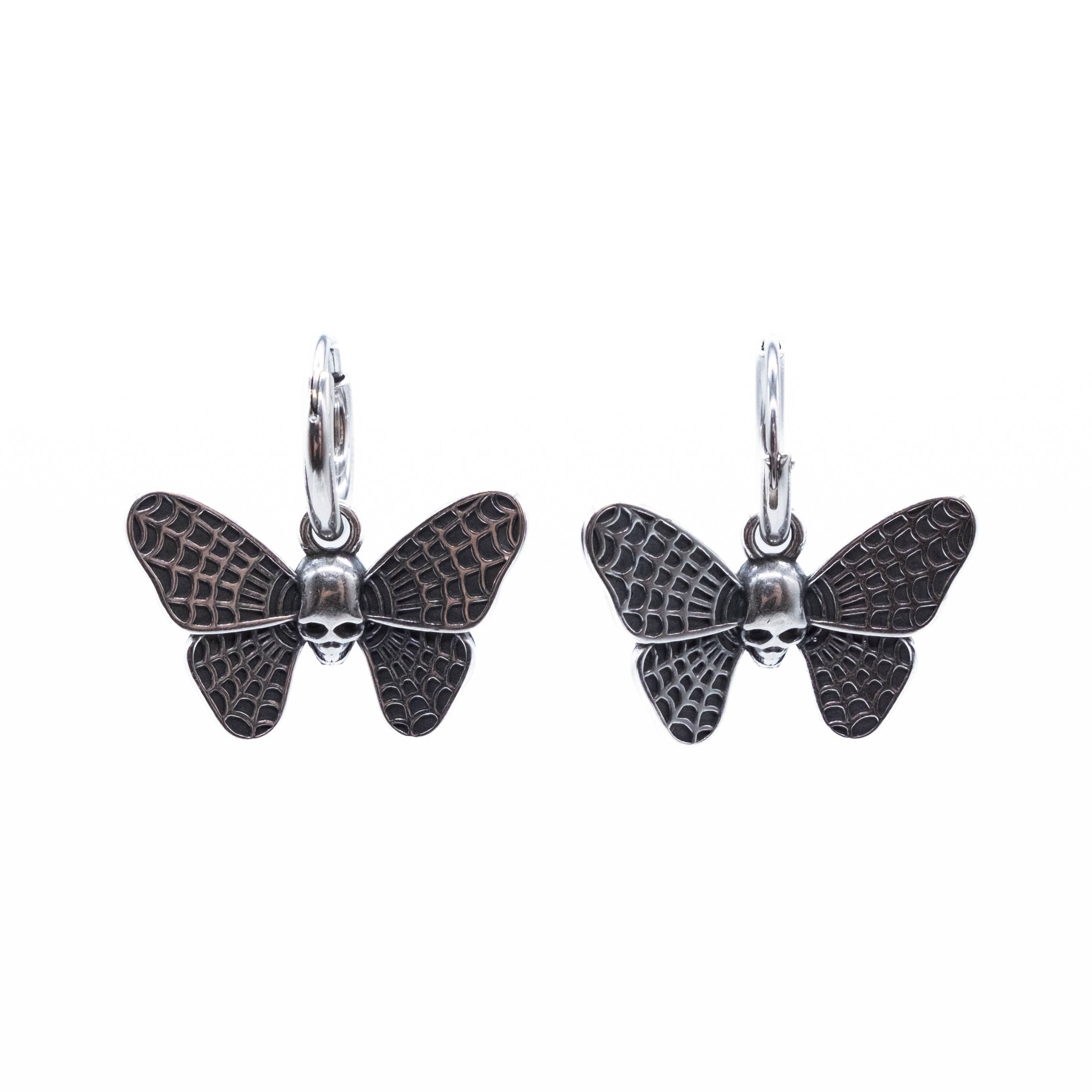 Elegant Mystic Cobweb Moth Hoop Earrings - Gothic Jewelry for Women, Perfect for Halloween, Cosplay & Boho Fashion