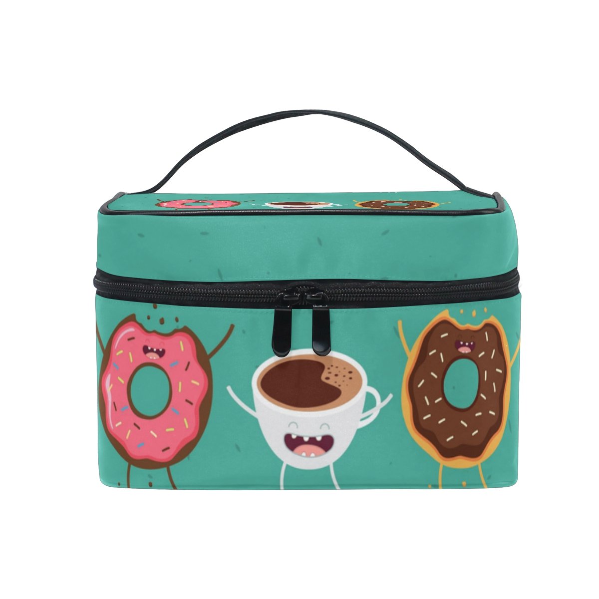 Sweet Donut Cosmetic Bag for Travel - Cute Makeup Train Case & Storage Organizer | Perfect for Girls, Women & Teens | Travel, Gym, School & Daily Use