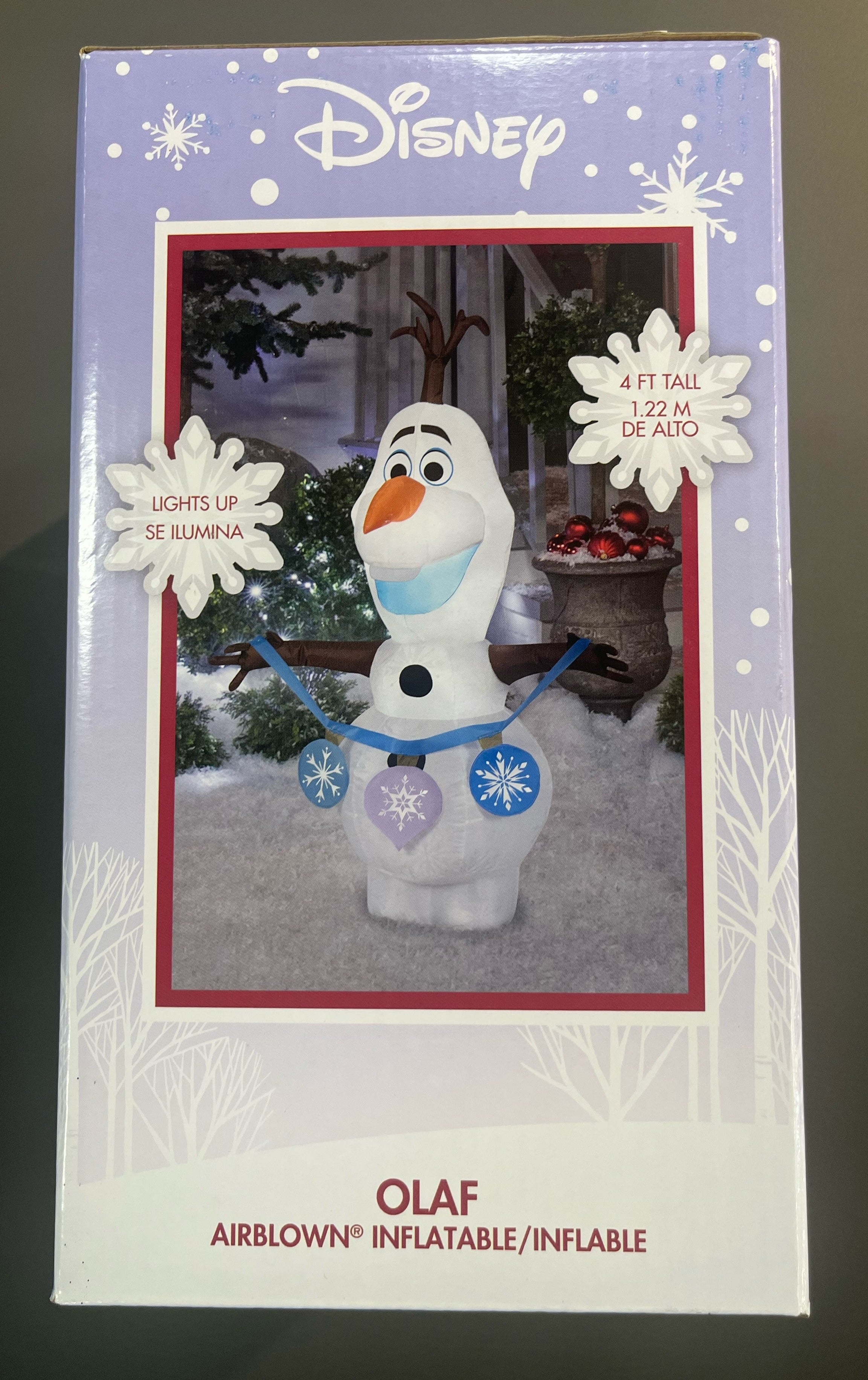 Disney Frozen 2 Olaf Inflatable Christmas Decoration - 4ft Airblown Outdoor Yard Decor with Ornament String | Perfect for Holiday Parties, Front Lawn Display & Winter Festivities