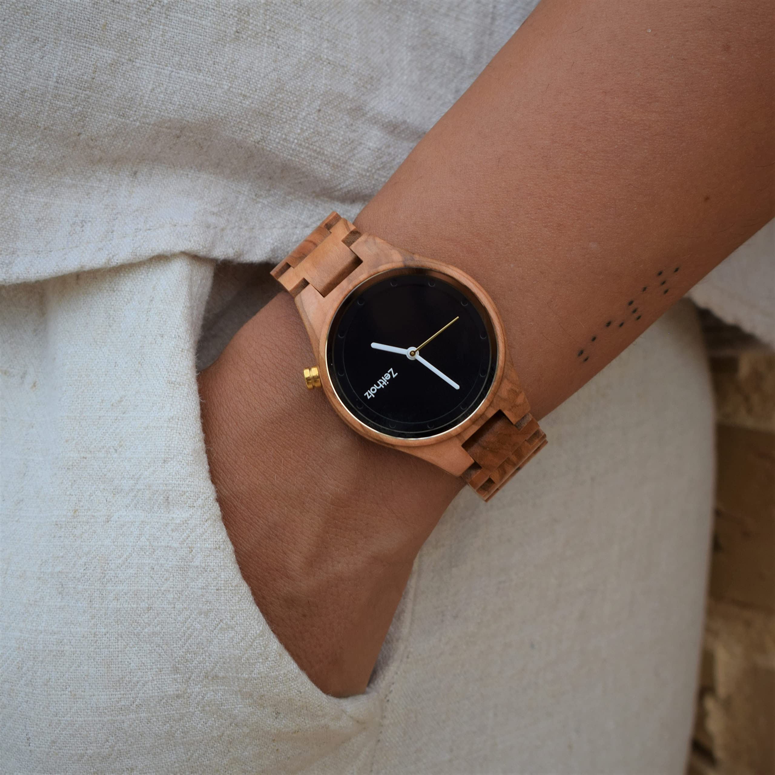 Zeitholz Women's Wooden Watches - 100% Natural Wood Analog Watch with Japanese Quartz Movement - Artistic New Stolpen Collection 36mm - Perfect Gift for Women - Ideal for Casual Wear, Office & Special Occasions
