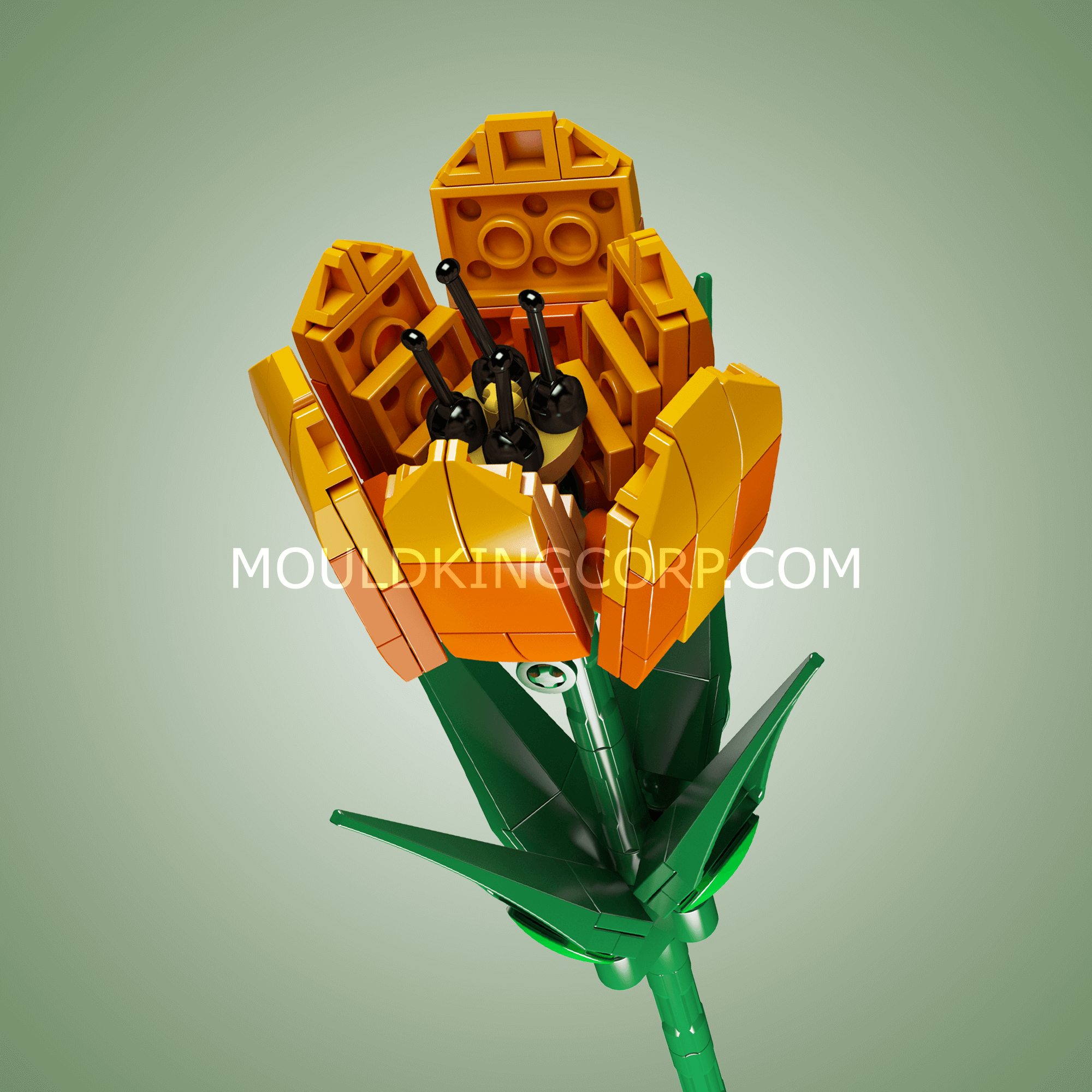 Mould King 24013 Tulip Flower Artificial Building Set - 132 PCS Creative Bricks for Home Decor, DIY Gift & STEM Learning