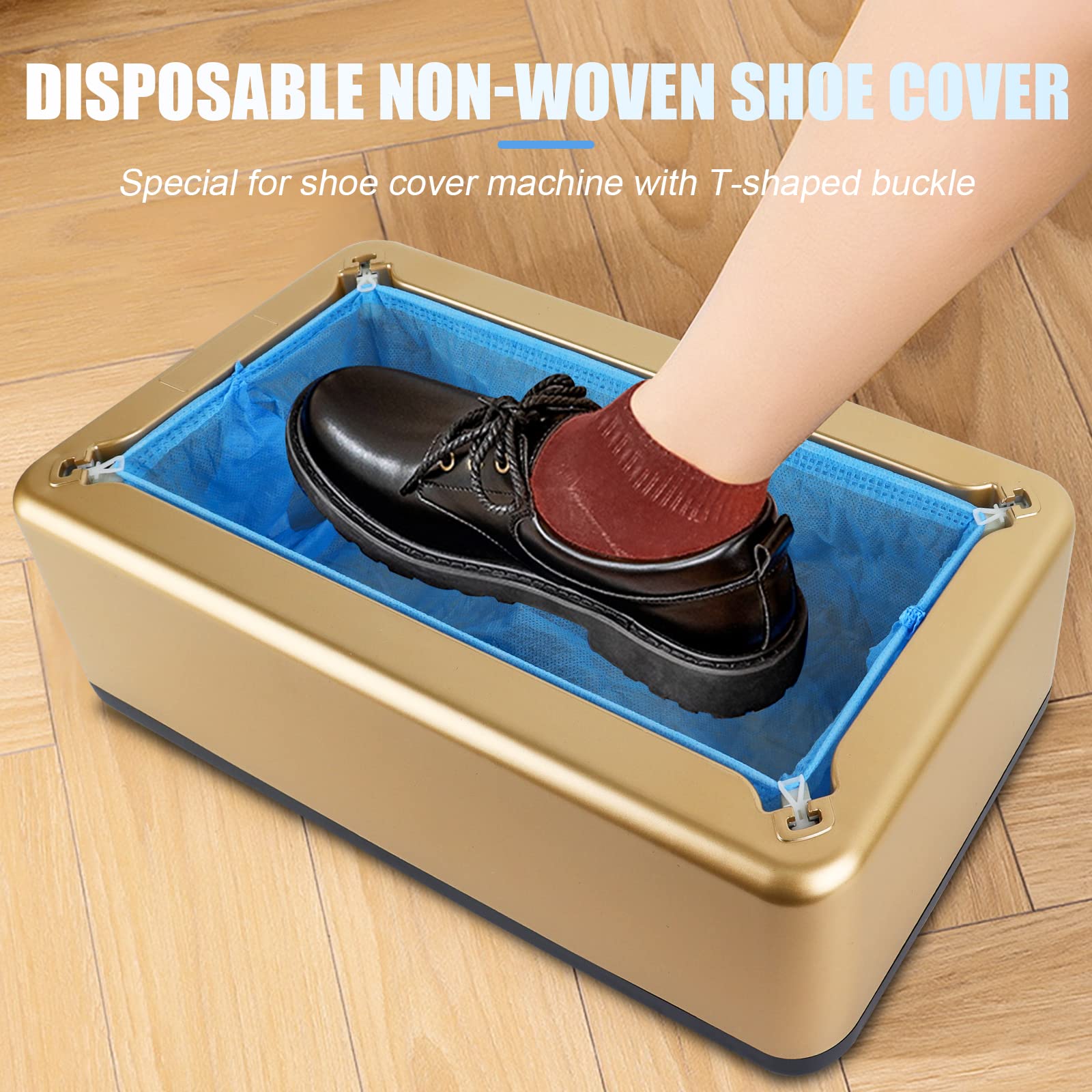 T-Buckle Shoe Cover Refills for Automatic Dispenser - 50 Pack Waterproof, Non-Slip Disposable Shoe Covers - Ideal for Hospitals, Clean Rooms & Home Protection