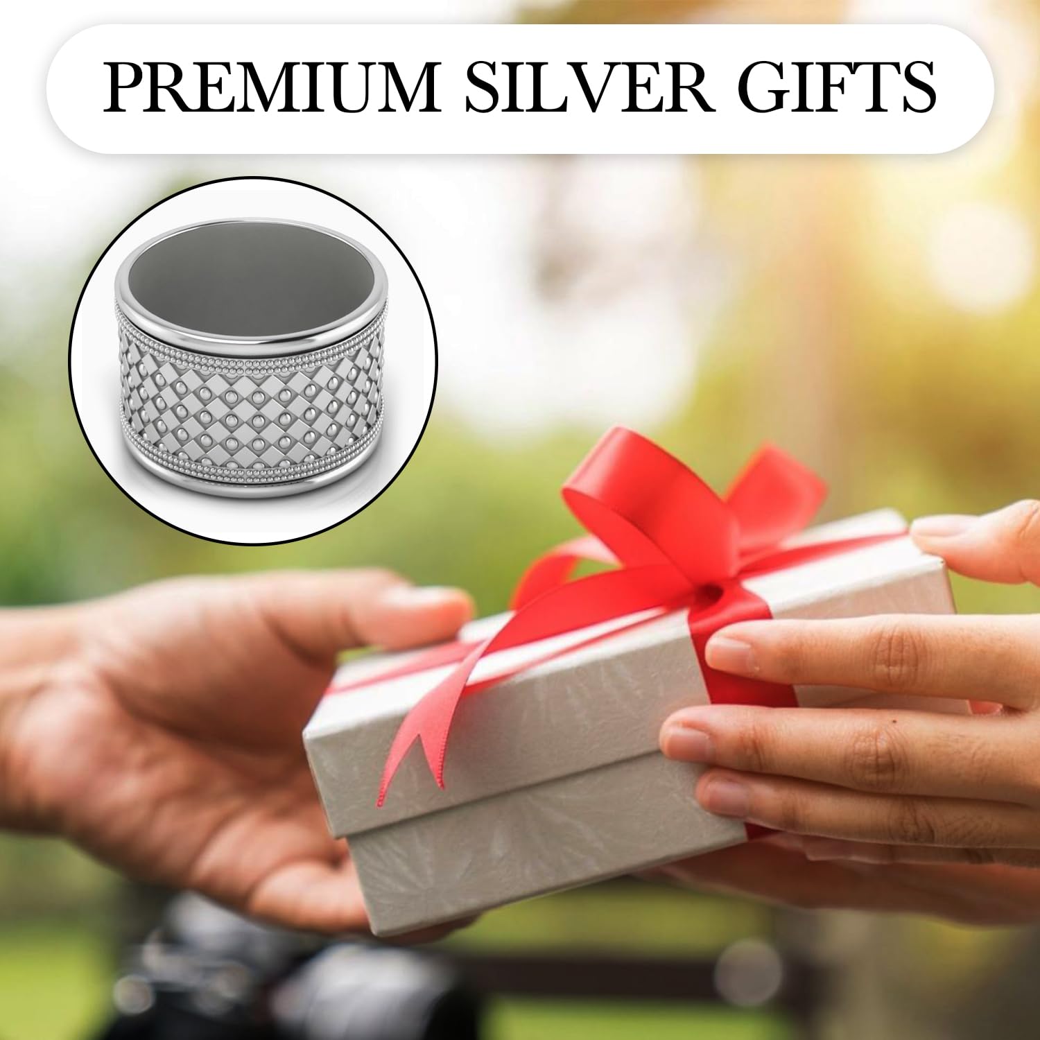 Elegant Gothic Silver-Plated Engravable Napkin Rings for Wedding, Dining & Special Occasions - Personalized Stainless Steel Tableware Set in Premium Gift Box - Perfect for Fine Dining, Holiday Decor & Bridal Shower Gifts