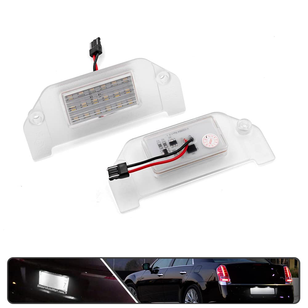 2Pcs LED License Plate Lights for Chrysler 300 2005-2014 - High Power SMD Xenon White LED Bulbs, Error Free, Easy Installation - Perfect for Night Driving & Enhanced Vehicle Appearance