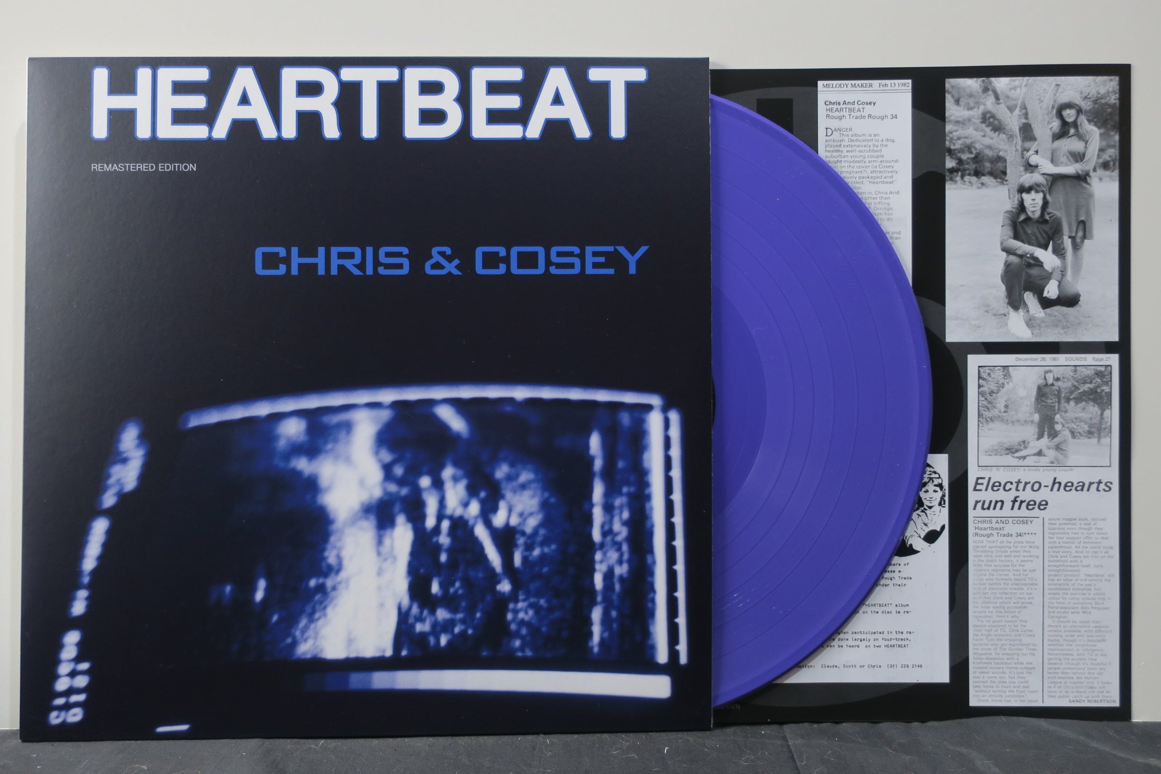 CHRIS & COSEY 'Heartbeat' Remastered PURPLE Vinyl LP | Limited Edition Collectible Record | Perfect for Music Lovers & Vinyl Collectors | Throbbing Gristle | Ideal for Home Listening & DJ Sets