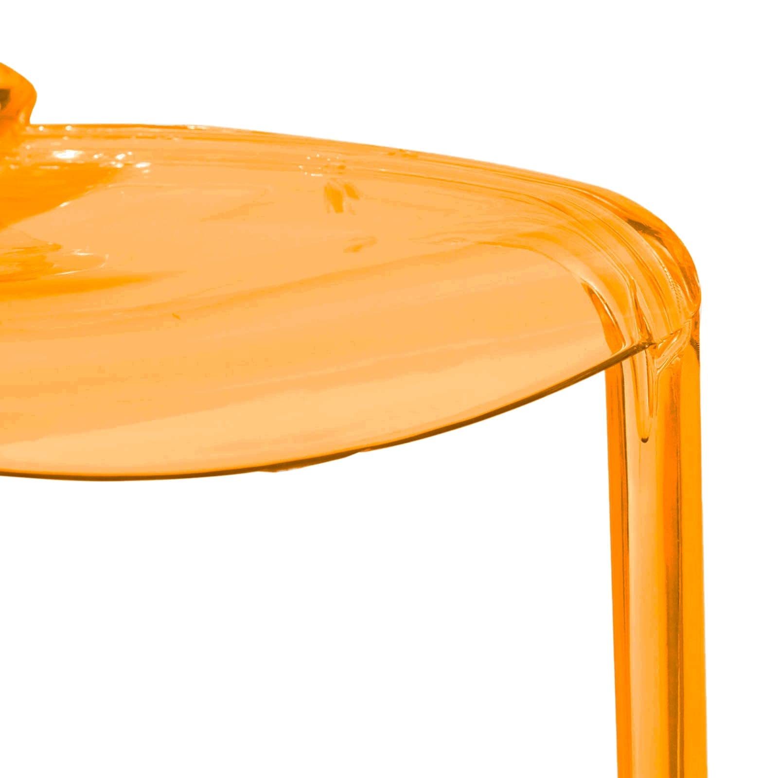 LeisureMod Adler Mid-Century Modern Dining Chair - Transparent Orange Acrylic Contemporary Design for Kitchen, Dining Room & Home Decor | Perfect for Modern Dining Sets, Breakfast Nooks & Stylish Interior Design