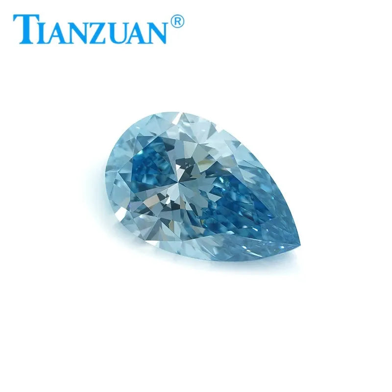 1.24ct VVS1 Lab Grown CVD Diamond - Fancy Intense Blue Pear Shape 2EX Loose Gemstone with GEMID Certification | Perfect for Engagement Rings, Earrings & Custom Jewelry Designs