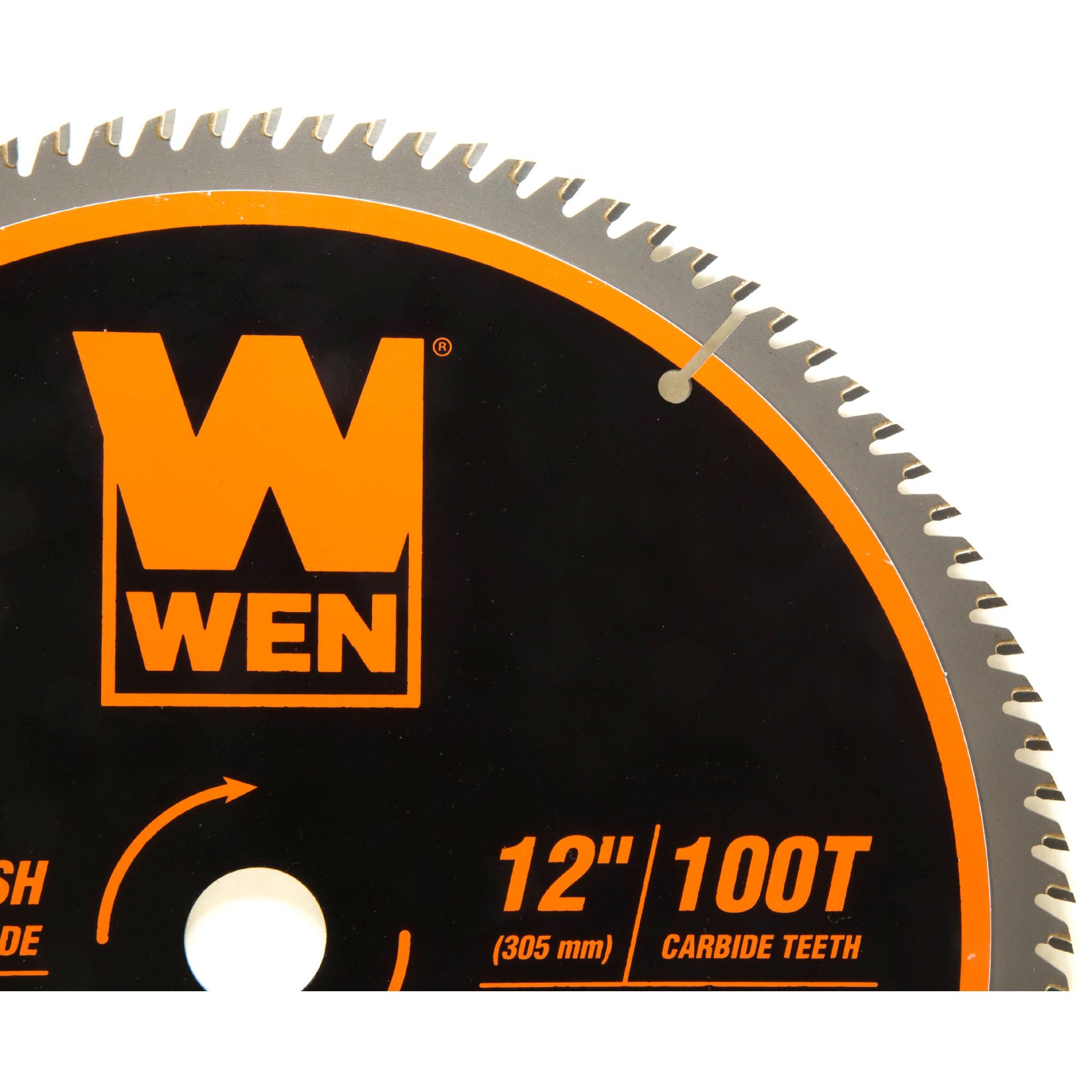 WEN BL1200 12-Inch 100-Tooth Carbide Tipped Ultra Fine Finish Professional Woodworking Saw Blade - Perfect for Miter Saws, Table Saws, and Precision Wood Cutting Projects